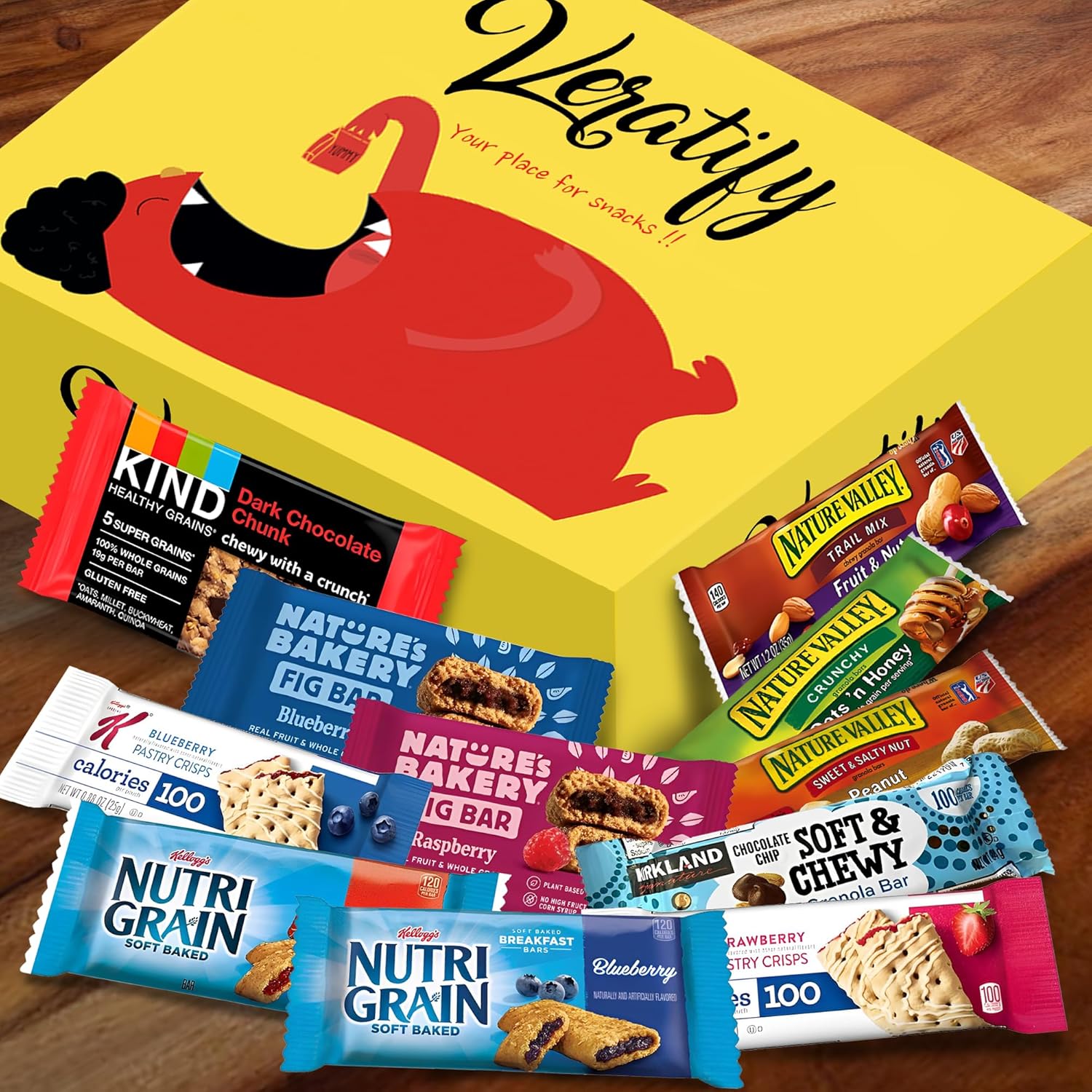 veratify healthy mixed snack box 66 count gift basket variety assortment