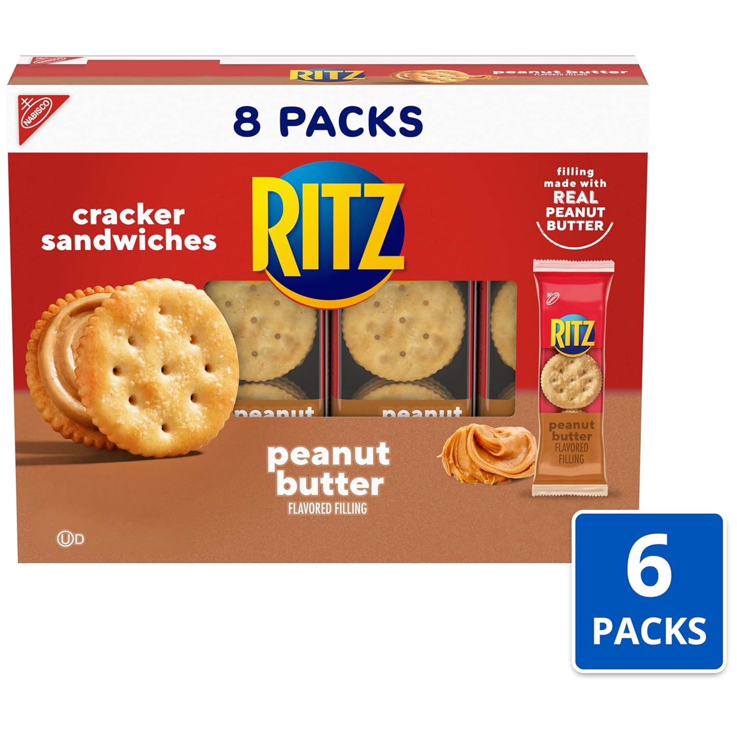 ritz peanut butter sandwich crackers lunch snacks 48 pack bulk