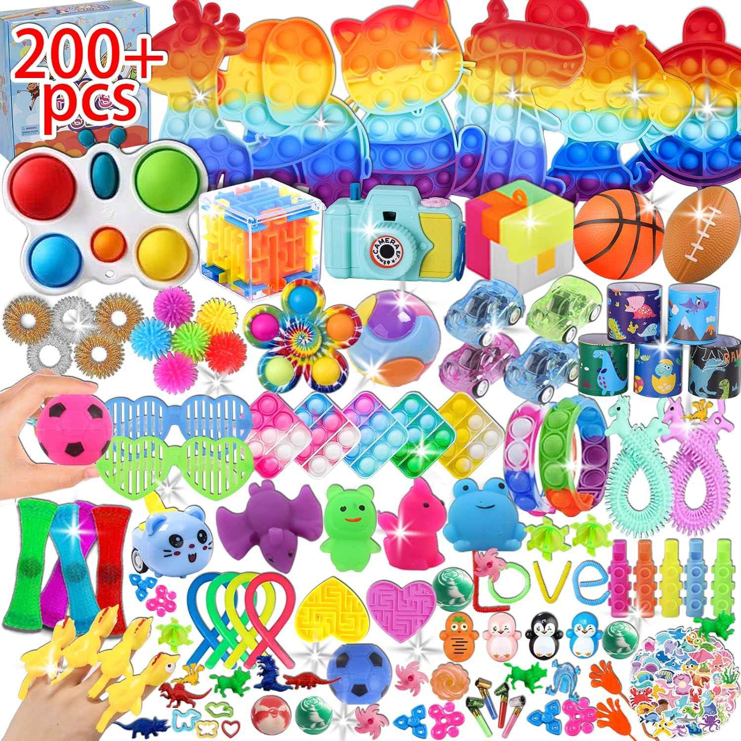 1000 Pcs Party Favors for Kids, Fidget Toys Bulk, Birthday Gift Toys, Fidgets Stocking Stuffers, Treasure Box Party, Goodie Bag Carnival Prizes, Pinata Filler Stuffers Classroom