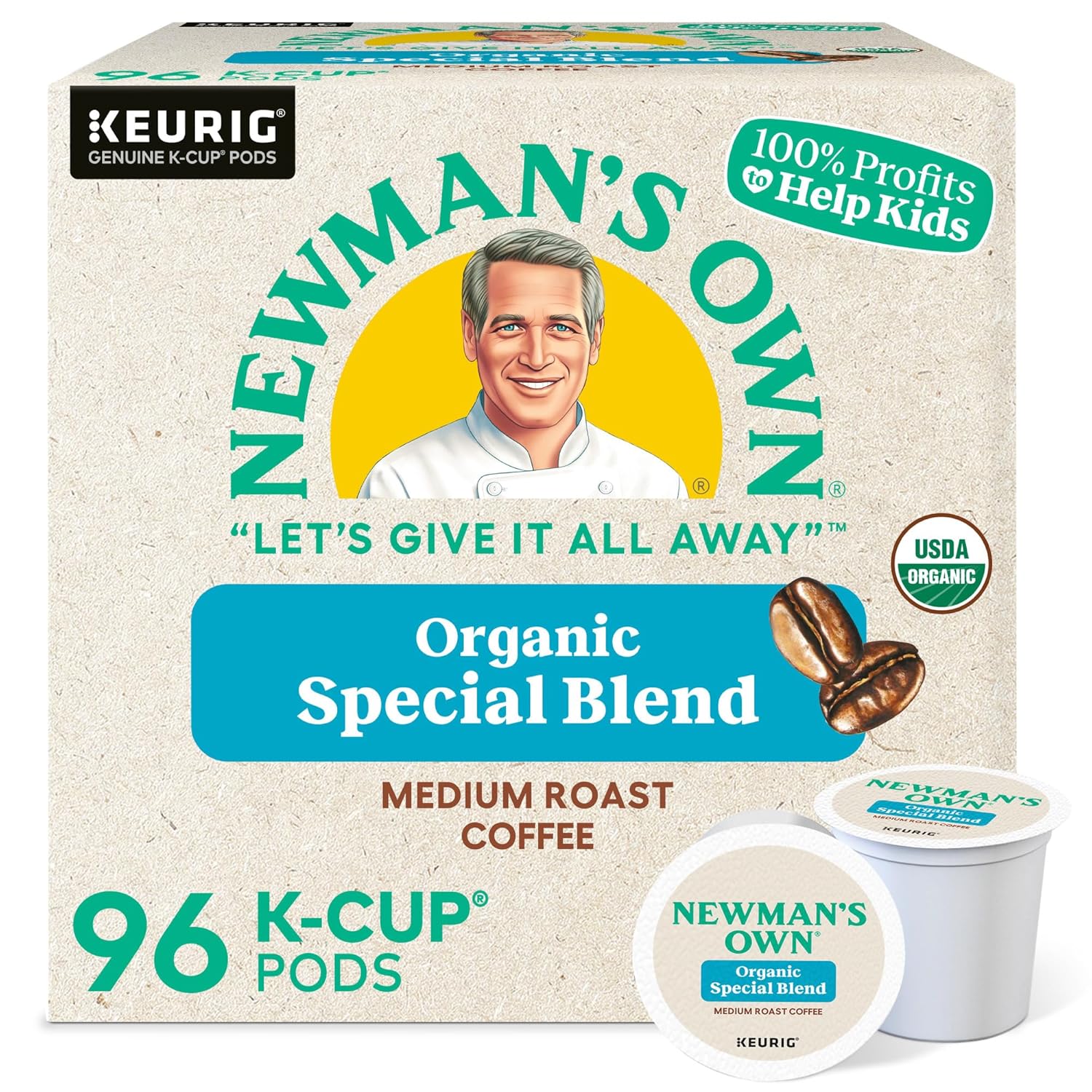 newman's own organics special blend keurig k-cup pods medium roast 96 count