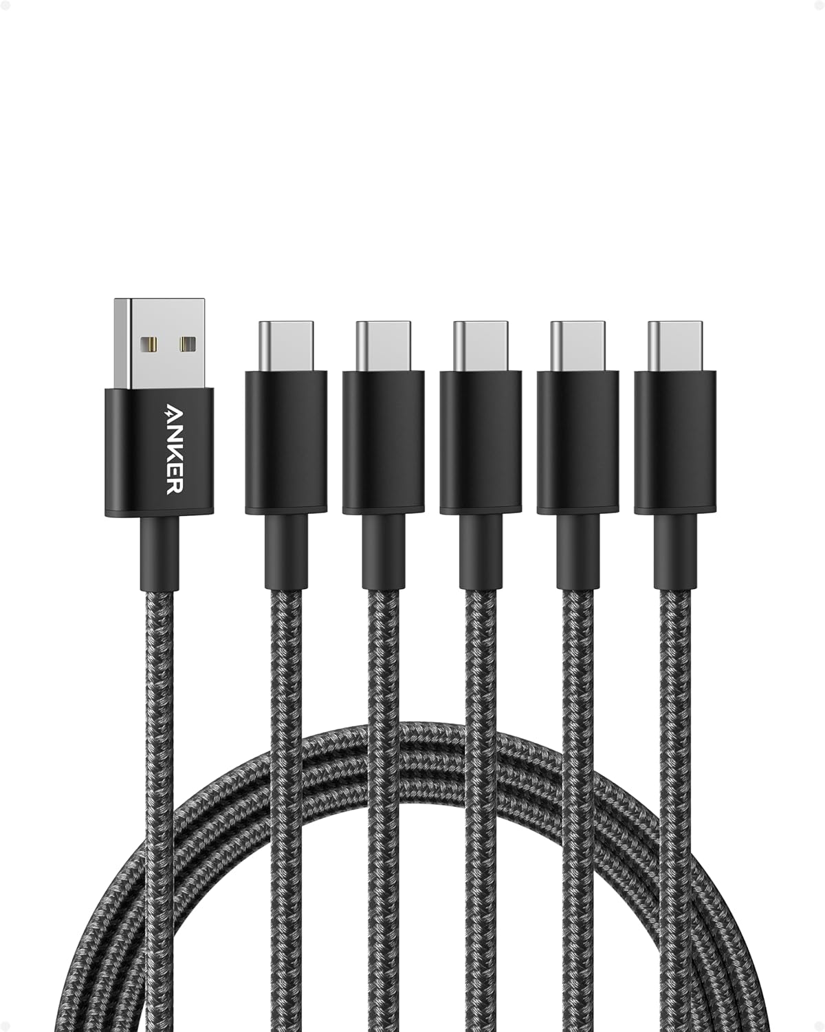 anker 2-pack usb a to usb c cable for iphone 17 series, samsung galaxy s10 and more (black, 3ft)