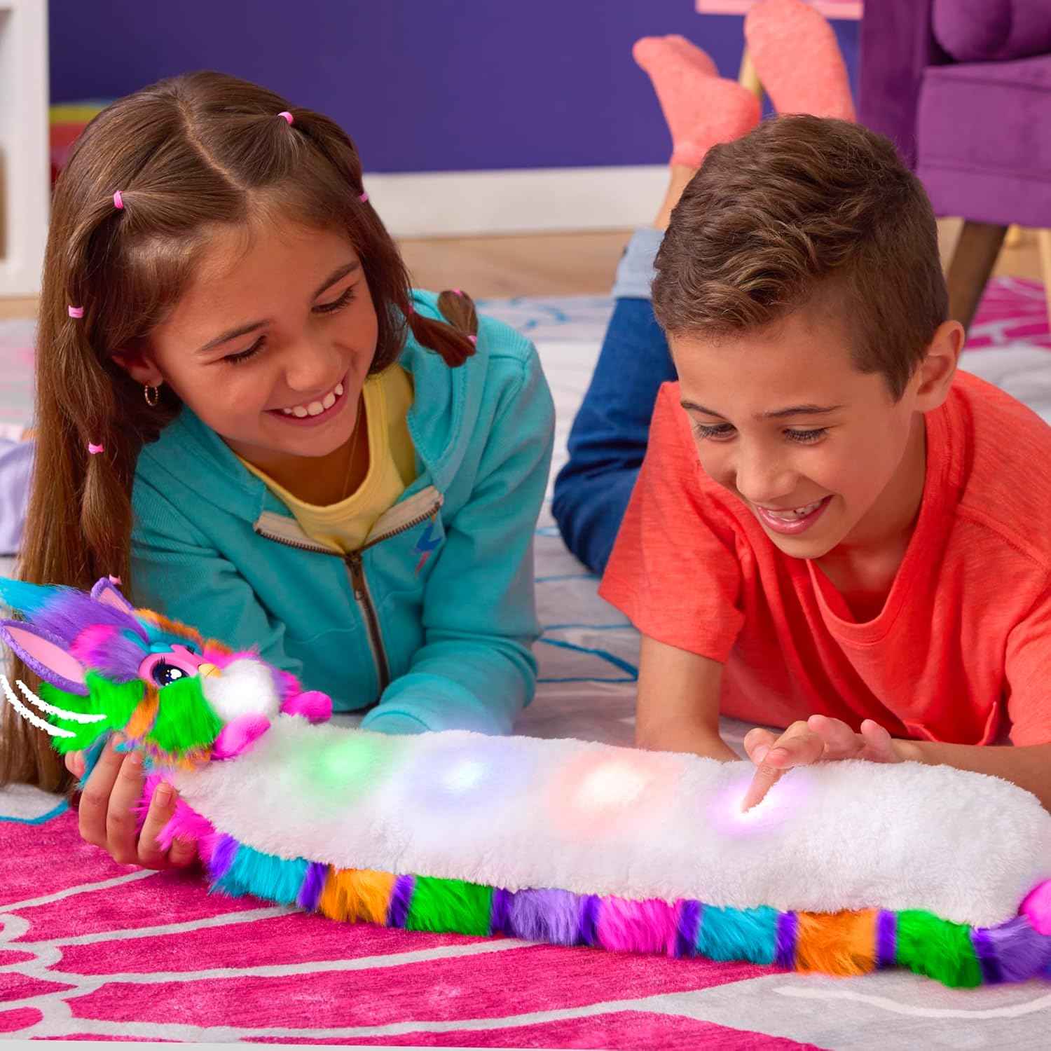 FURBY DJ Interactive Toy, Neon Star, Snuggly Electronic Plush, Music, Lights, Motion, & Games, Speaks English & Furbish, 32 in Long, 6+ Years (Amazon Exclusive)