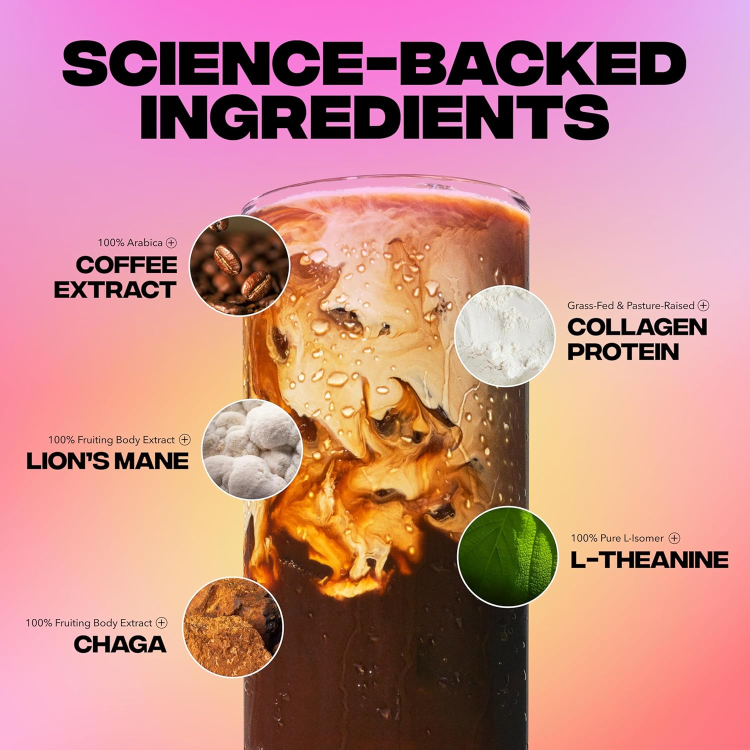 everyday dose premium adaptogenic mushroom coffee with grass-fed collagen 30 servings