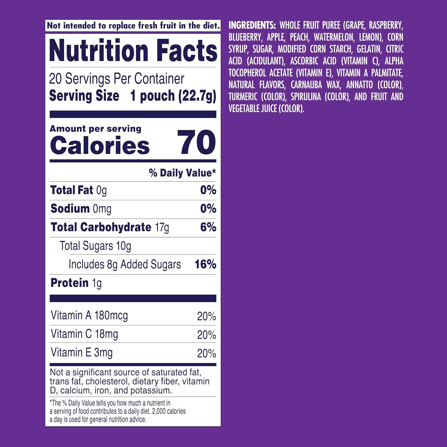 Welch's Fruit Snacks, Juicefuls Fusions, Assorted Fruit Flavor, Gluten Free, 50-Pack, 0.8oz Each