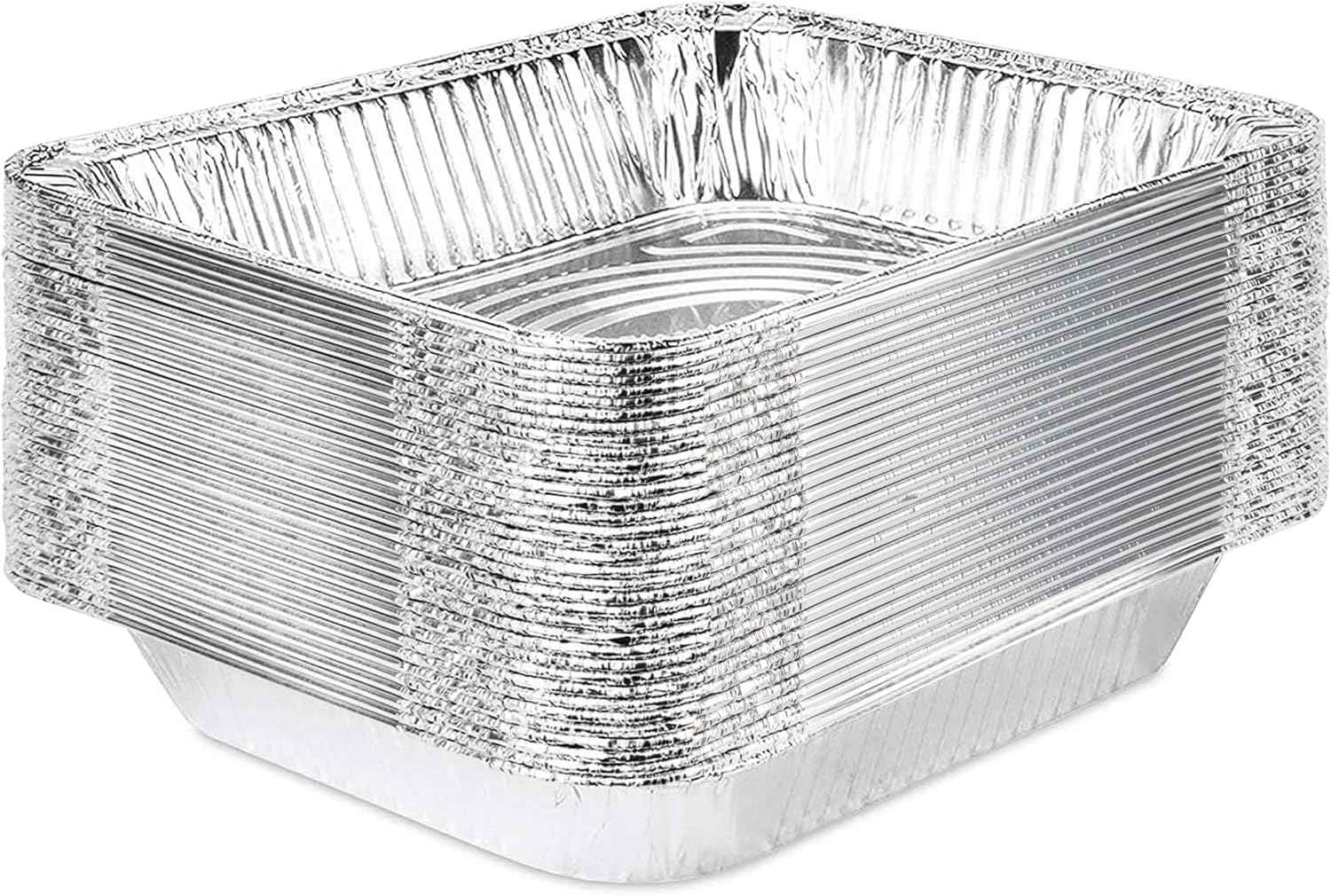 Stock Your Home Aluminum Pans 9x13 Disposable Foil Pans (30 Pack) - Half Size Steam Table Deep Trays - Tin Foil Pans Great for Cooking, Heating, Storing, Prepping Food