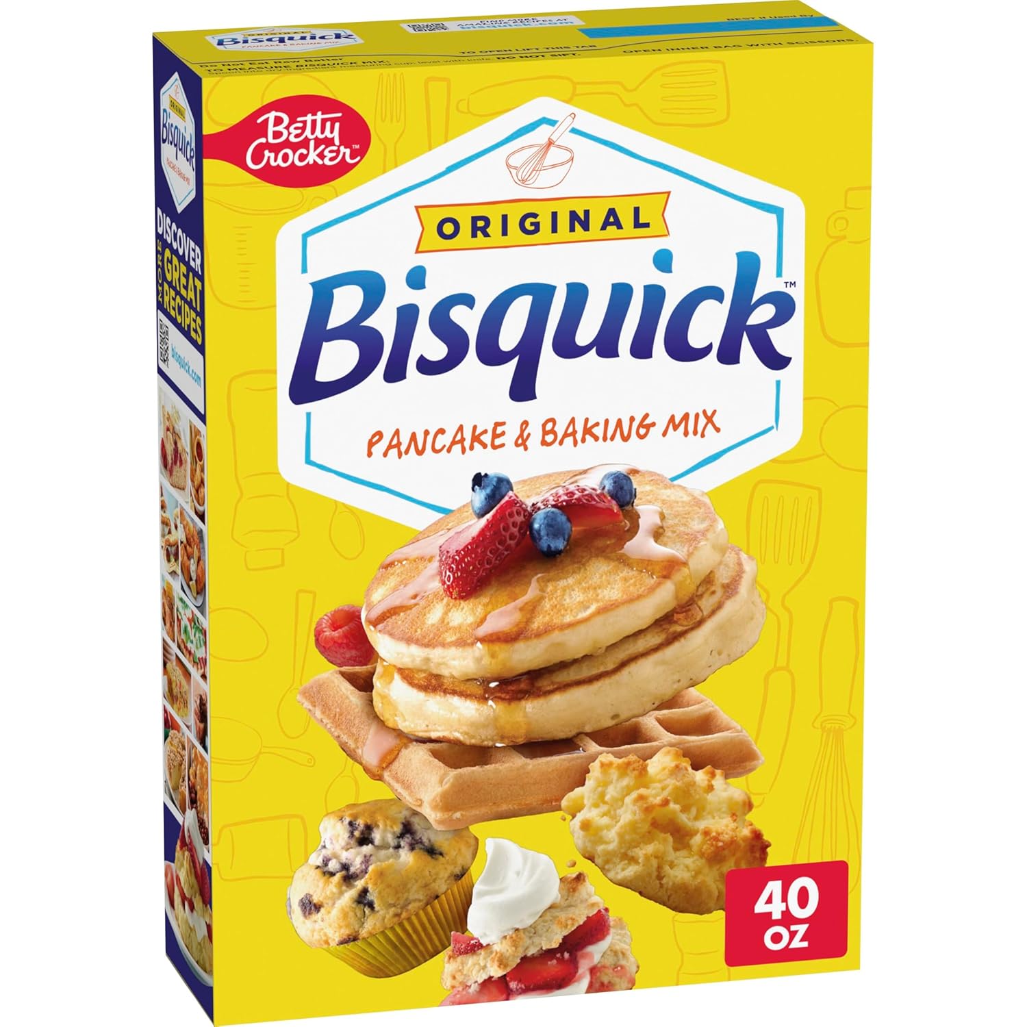 Betty Crocker Bisquick Original Pancake and Baking Mix, 40 oz, Makes 60 Pancakes