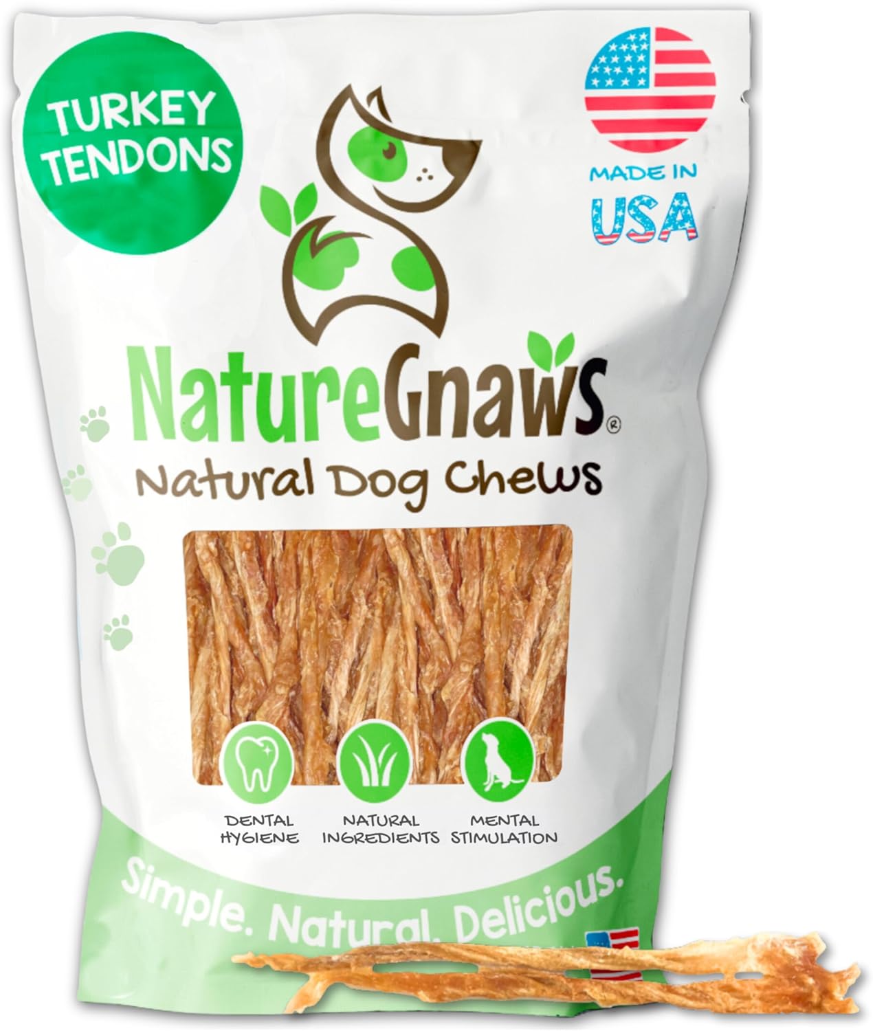 nature gnaws usa turkey tendons for small medium large breed dogs 4oz grain free reward snack