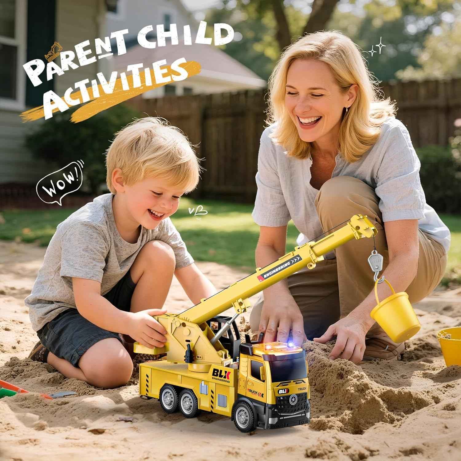 4 Pcs Alloy Construction Truck Toys Gifts For 2 3 4 5 Year Old Boys, 9" Construction Vehicles Toys With Light & Sound, Include Excavator, Crane, Dump and Mixer, Toys for Boys Toddler Kids 2-4 3-4 4-6