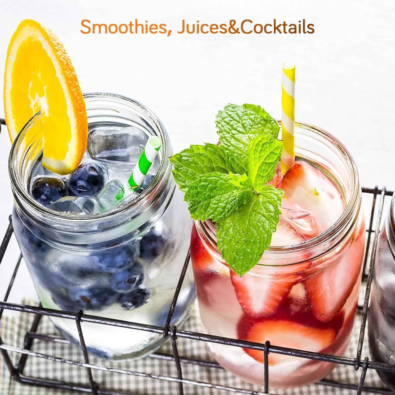 Showvigor 2 Pack Regular Mouth Mason Jars 16oz Glass Canning Jars with Airtight Lids for Preserving, Jam, Honey, Jelly, Wedding Favors, Sauces, Meal Prep, Overnight Oats, Salad