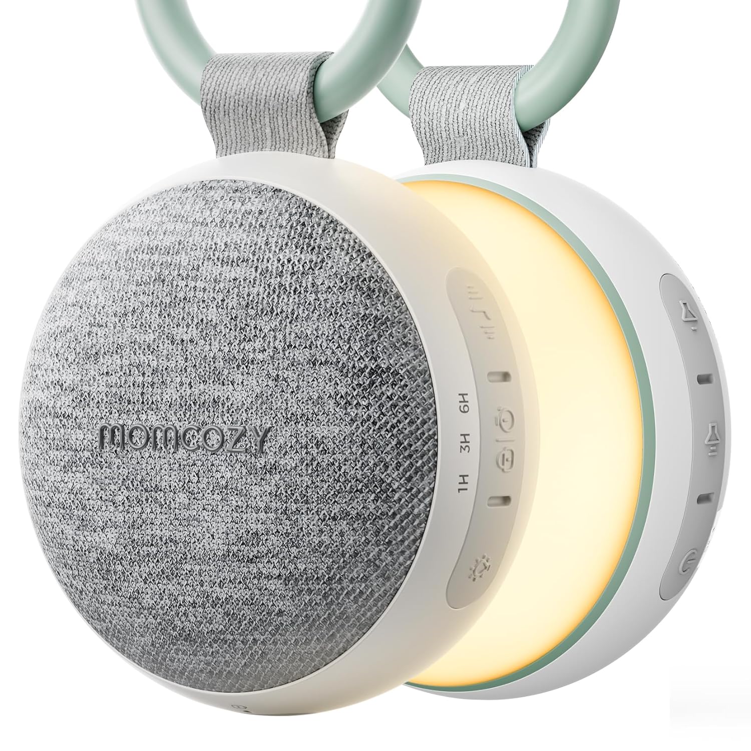 momcozy portable sound machine with night light, white noise sound machine for baby 20 soothing sounds