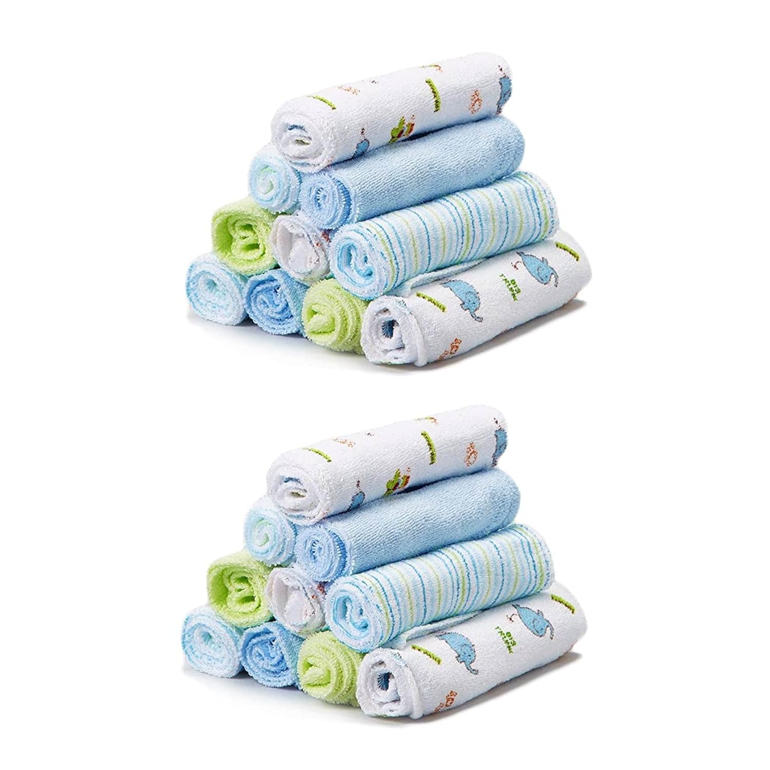 Spasilk newborn washcloths, 10-pack, 80% cotton, 20% polyester, 9x9 inches, various colorful prints