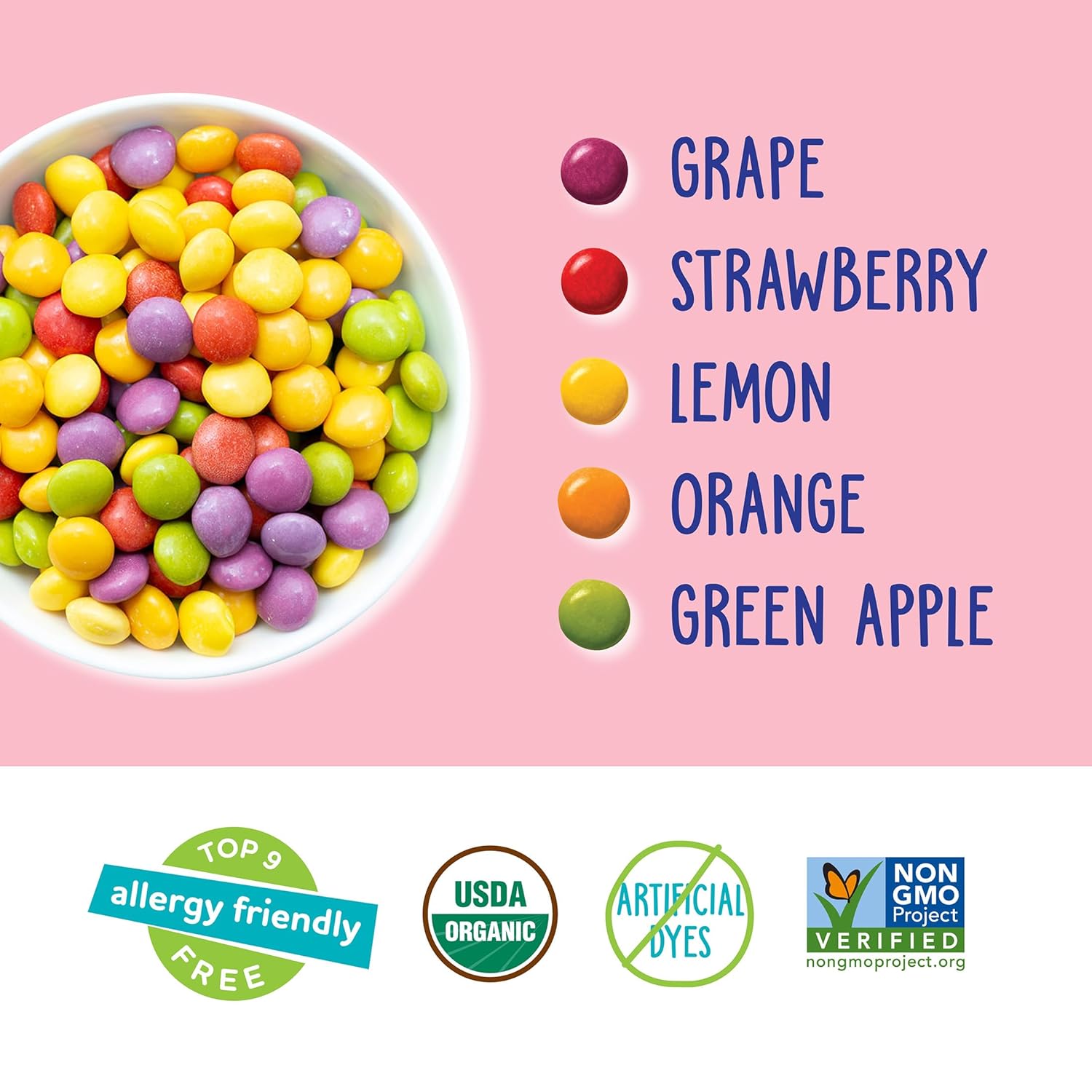 yumearth organic giggles 0.5 ounce allergy friendly candy pack of 10 individually wrapped