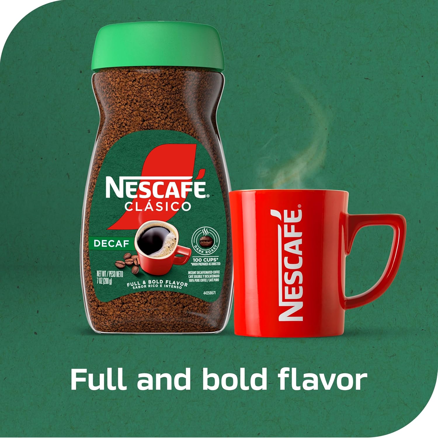 nescafe clasico decaf instant coffee 7 ounce jar dark roast smooth flavor