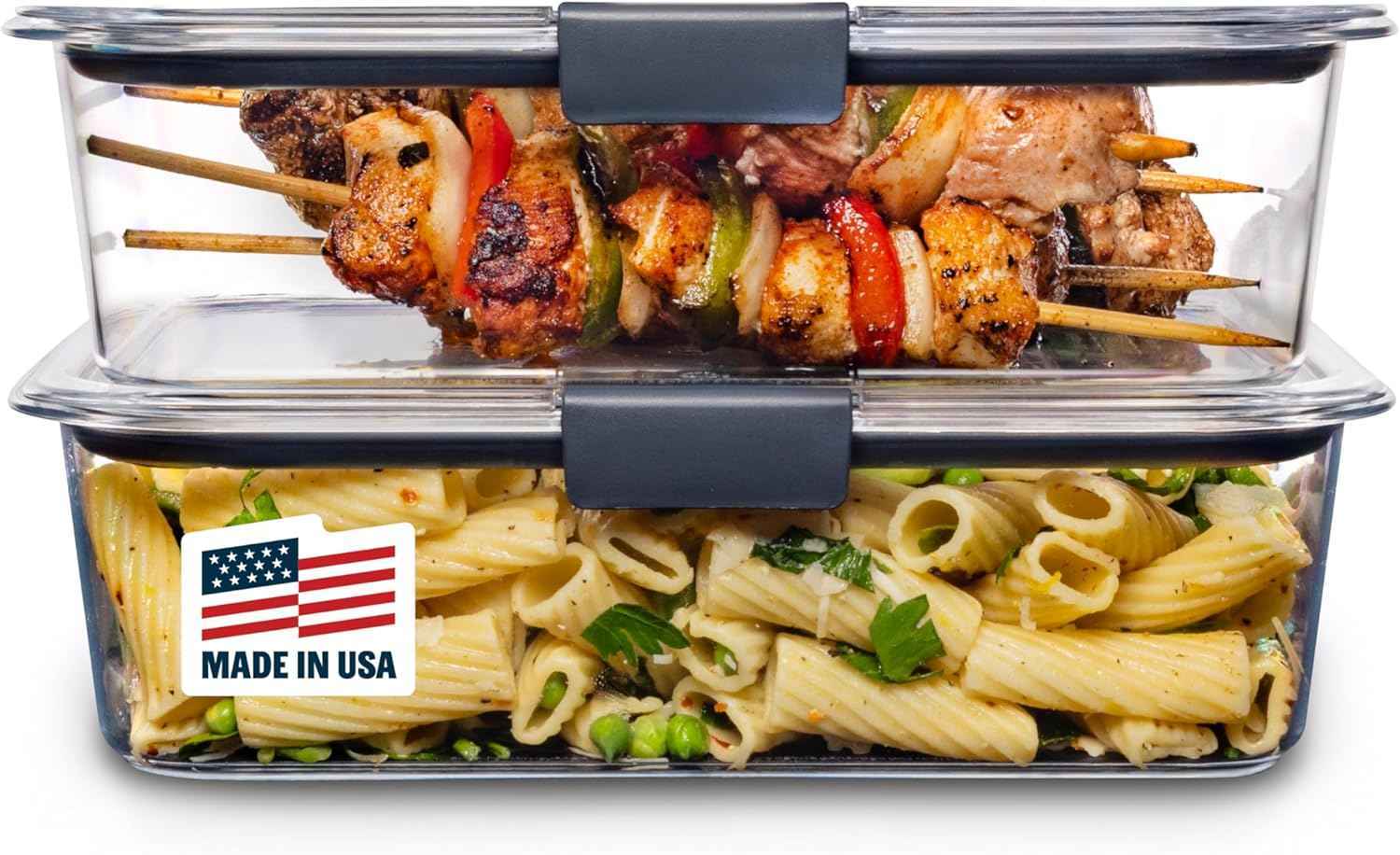 Rubbermaid Brilliance BPA Free 44-Piece Food Storage Containers Set Airtight Leak-Proof with Lids for Meal Prep Lunch and Leftovers