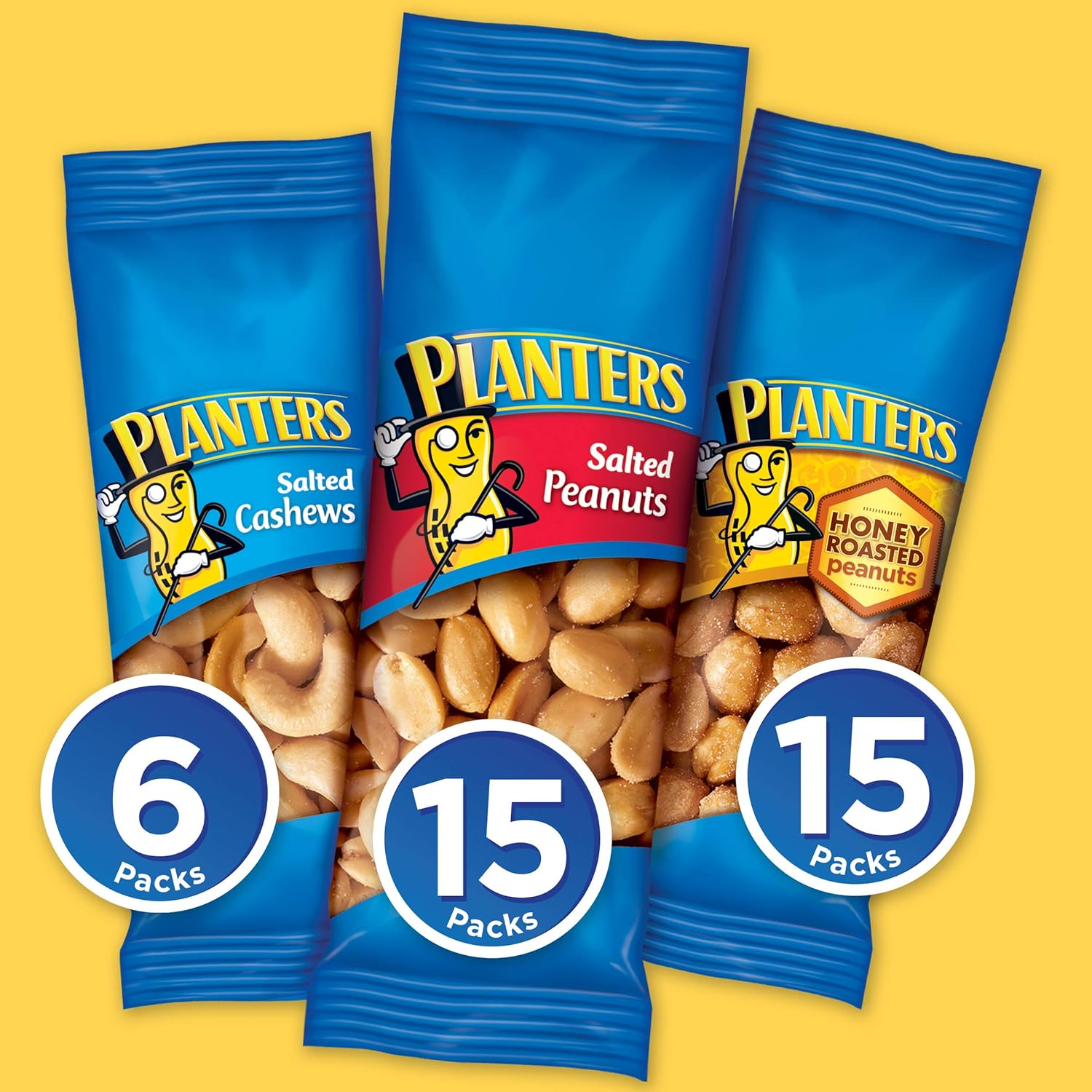 planters variety pack, 36-count, mixed nuts, kosher, individually wrapped, on-the-go snacks