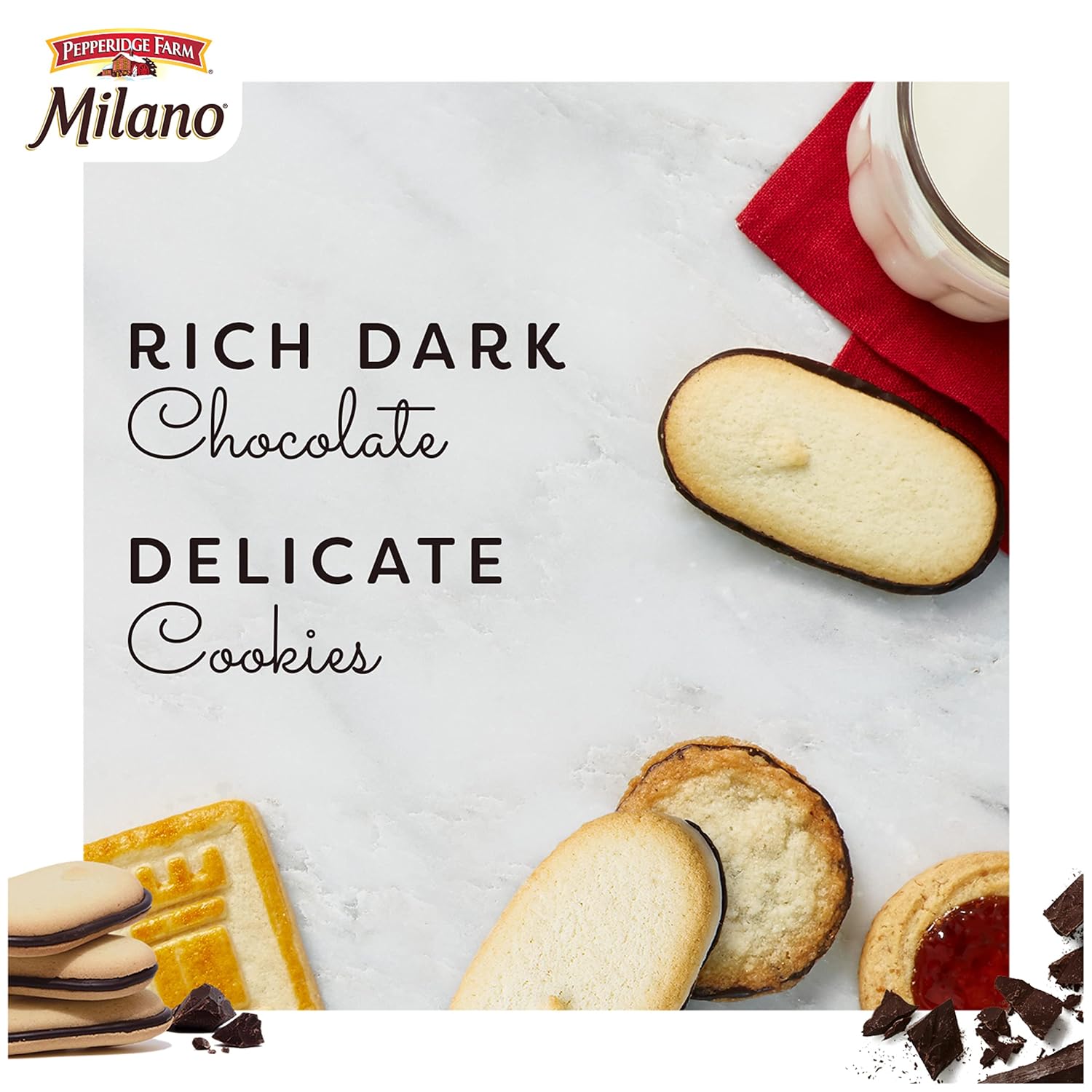 Pepperidge Farm Milano Dark Chocolate Cookies, multipack of 20 0.75-oz. packs, 2 cookies per pack