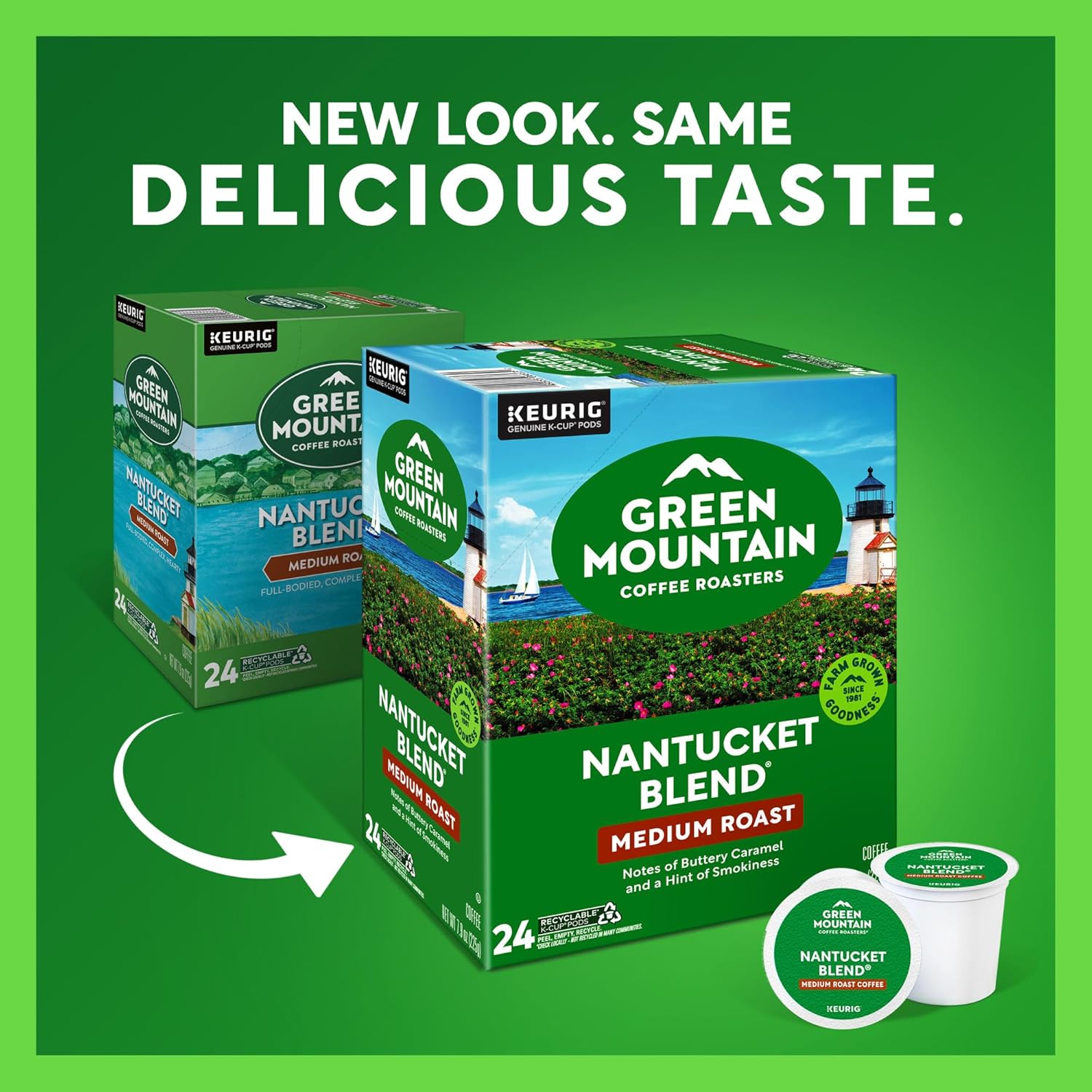 Green Mountain Coffee Nantucket Blend Medium Roast Keurig Single-Serve K-Cup Pods 96 Count