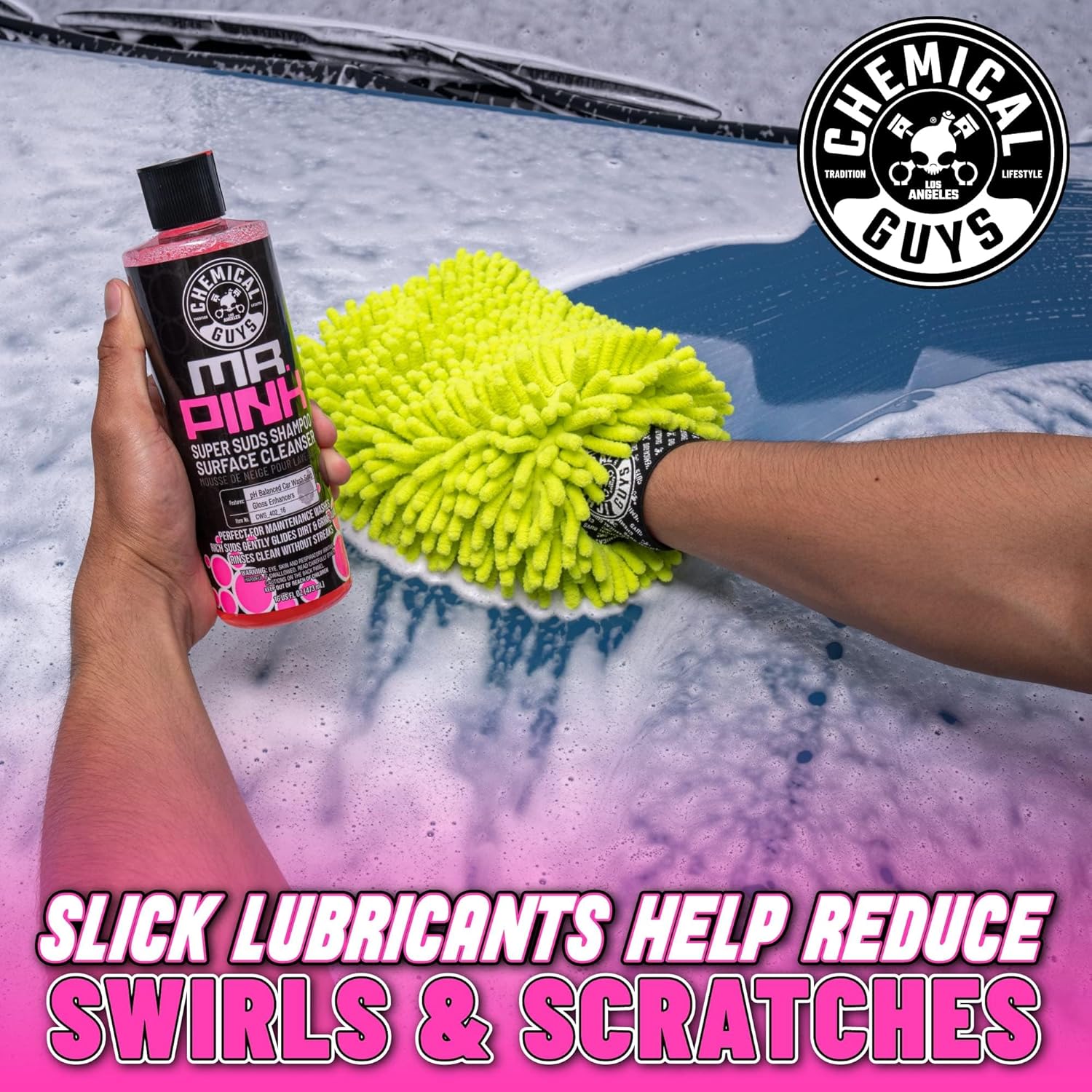Chemical Guys Mr. Pink Car Wash Soap - 64 oz Super Suds Foaming Car Wash Soap for Cannon, Blaster, or Bucket Washing - pH Balanced, Safe on Wax, Sealant, Ceramic, and Clear Coat Finishes