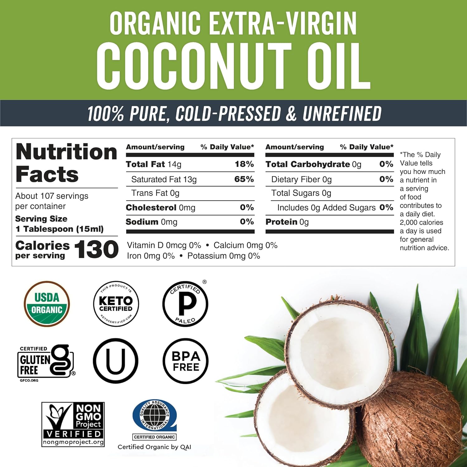 viva naturals 54 fl oz unrefined cold-pressed extra virgin coconut oil