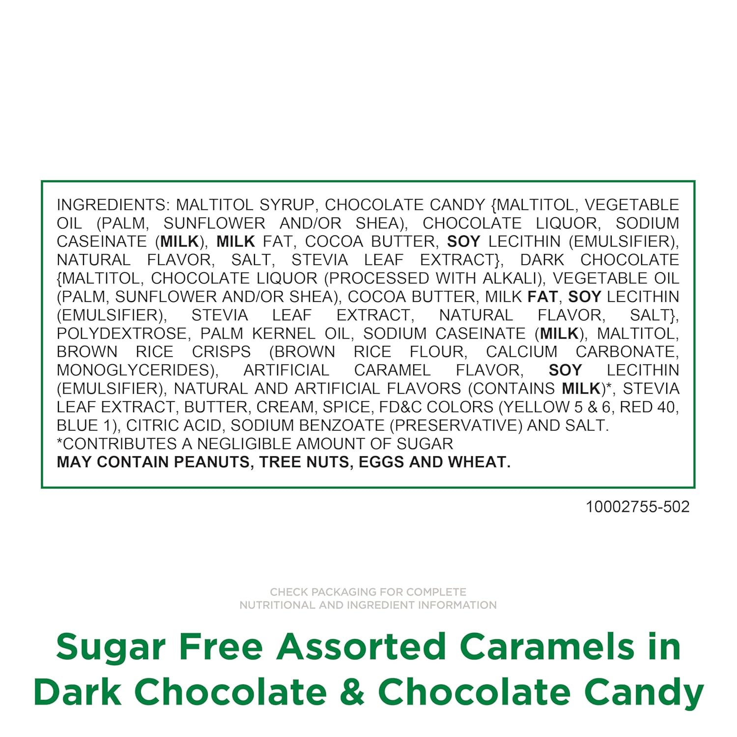 russell stover sugar free assorted caramels in chocolate, 15.3 oz. bag, made with stevia extract, no added sugar