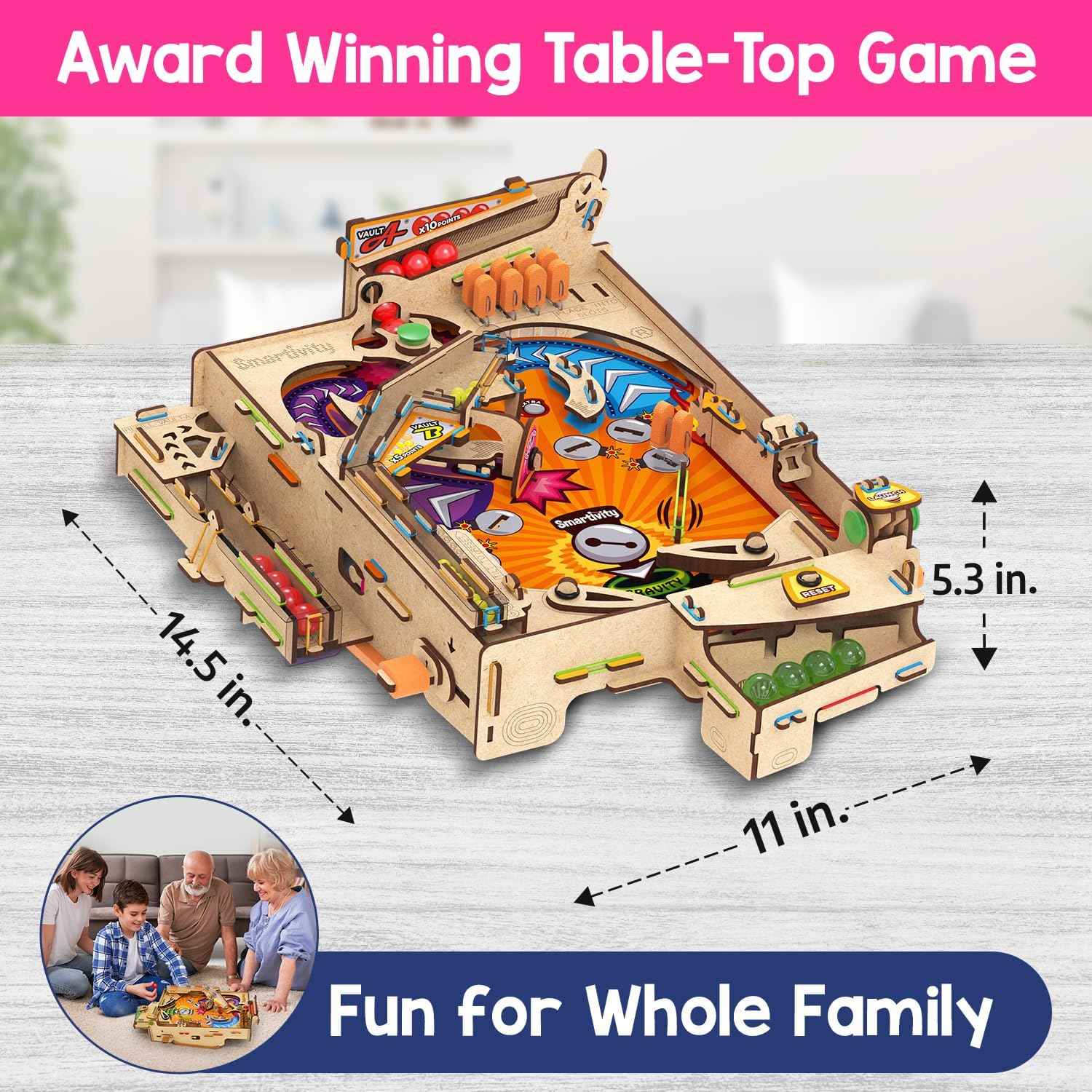 Smartivity DIY Pinball Machine for Kids 8-14 Years Old | Global Award Winning Arcade Game | Build Your Own Pinball I Birthday Gift for Smart Kids | STEM Toy for Boys & Girls