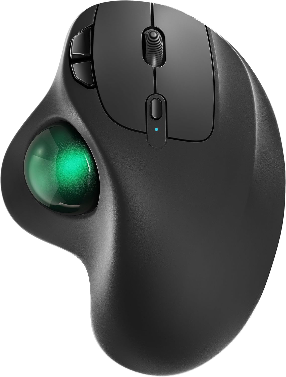 Nulea M501 wireless trackball mouse, rechargeable ergonomic, easy thumb control, precise tracking, 3 device connection, PC, laptop, Mac, Windows compatible