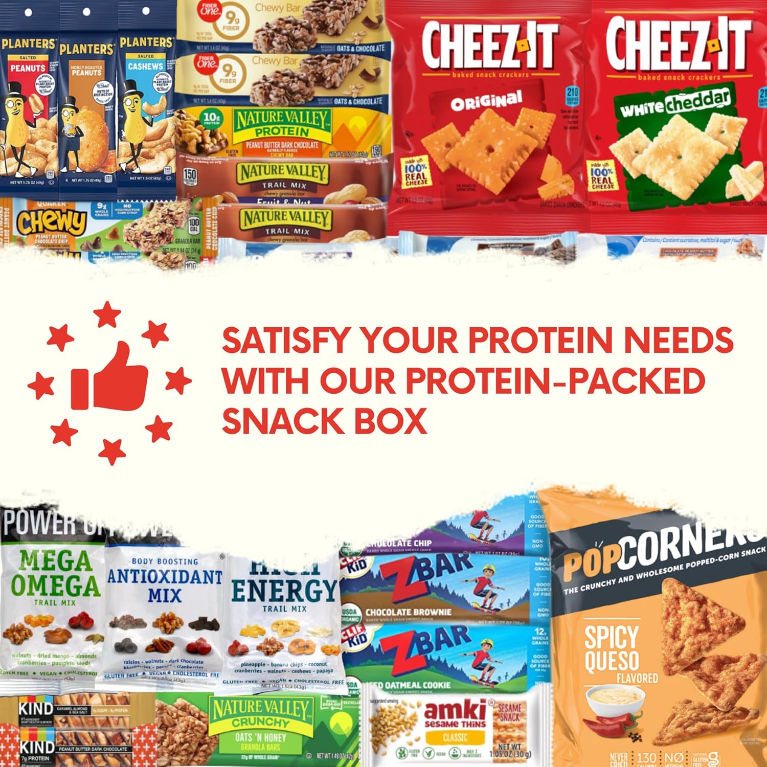 Jumbo Jumble 40-count protein snack gift box variety pack for adults, teens, kids, college, office, birthday