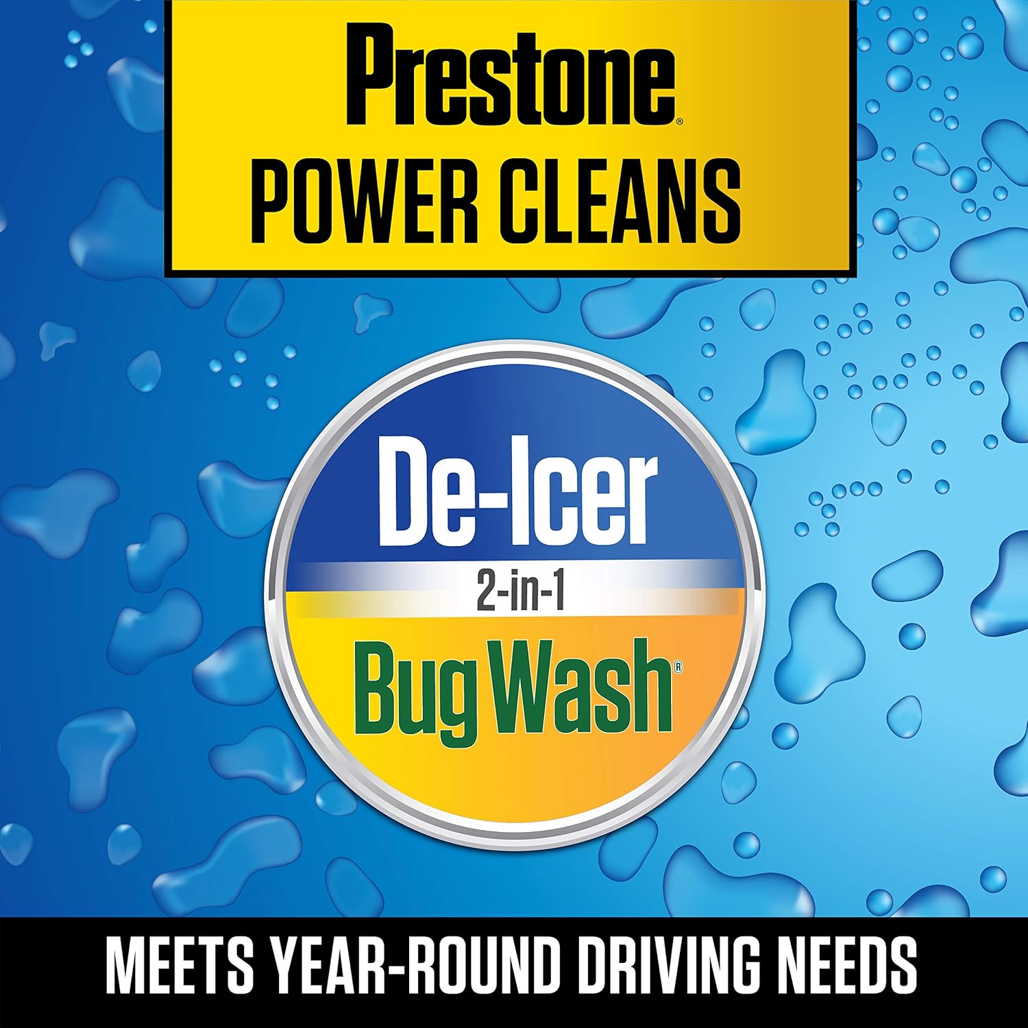 Prestone AS658 2-in-1 windshield washer fluid, 1 gallon, advanced winter de-icer and summer bug wash