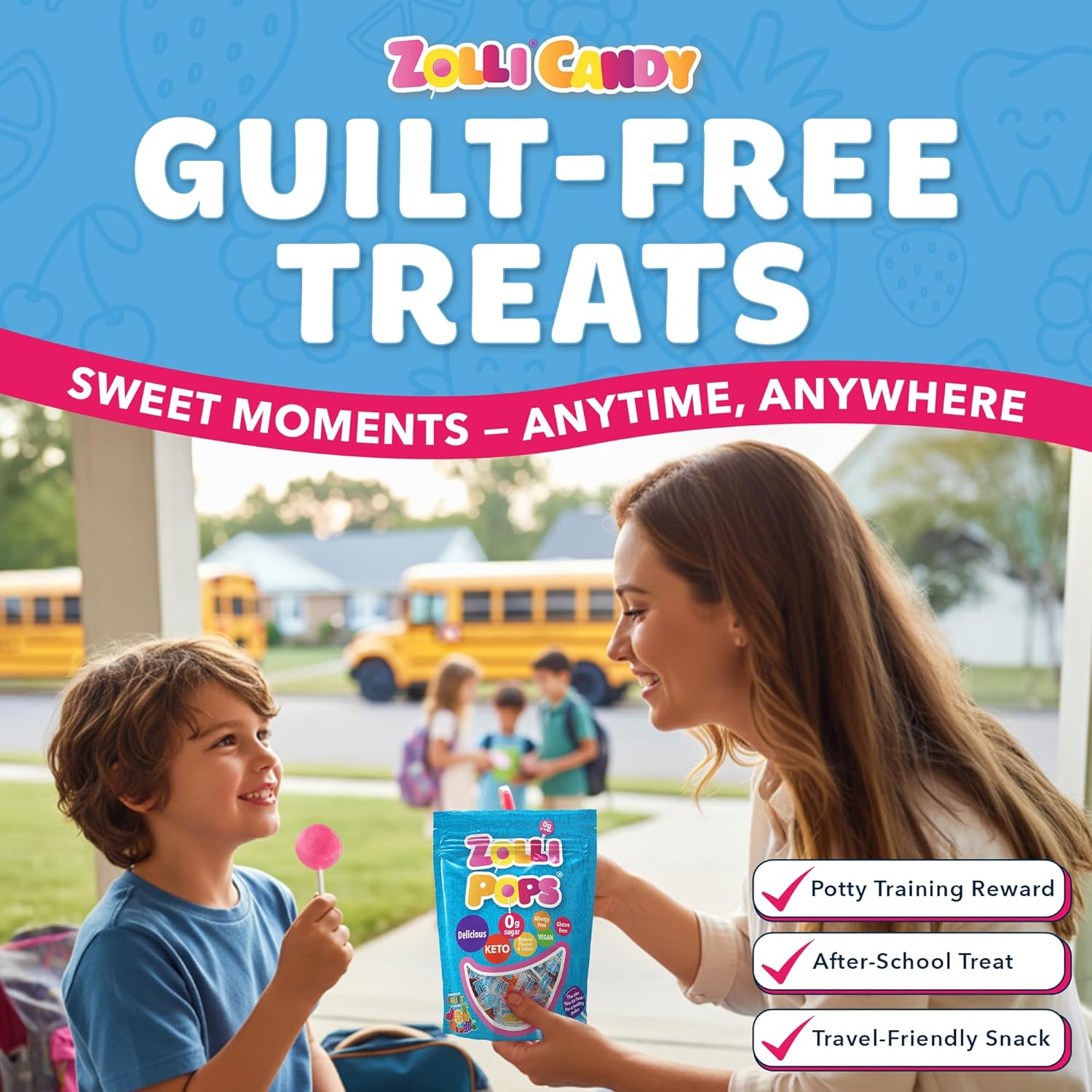 Zollipops sugar-free lollipops for a healthy smile, great for kids, diabetics, and keto diet, natural fruit variety
