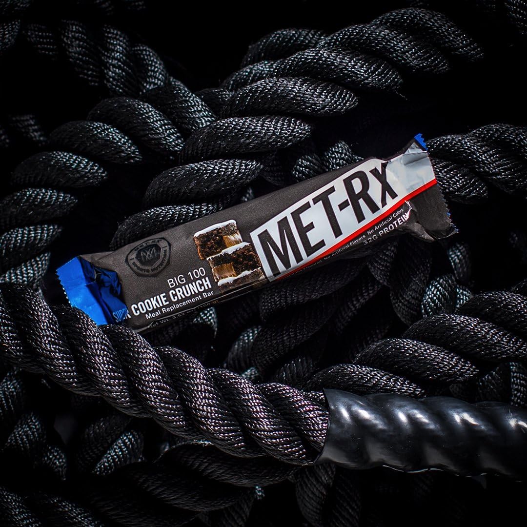 MET-Rx Big 100 Protein Bar, Meal Replacement Bar, 32G Protein, Super Cookie Crunch, 3.52 Oz