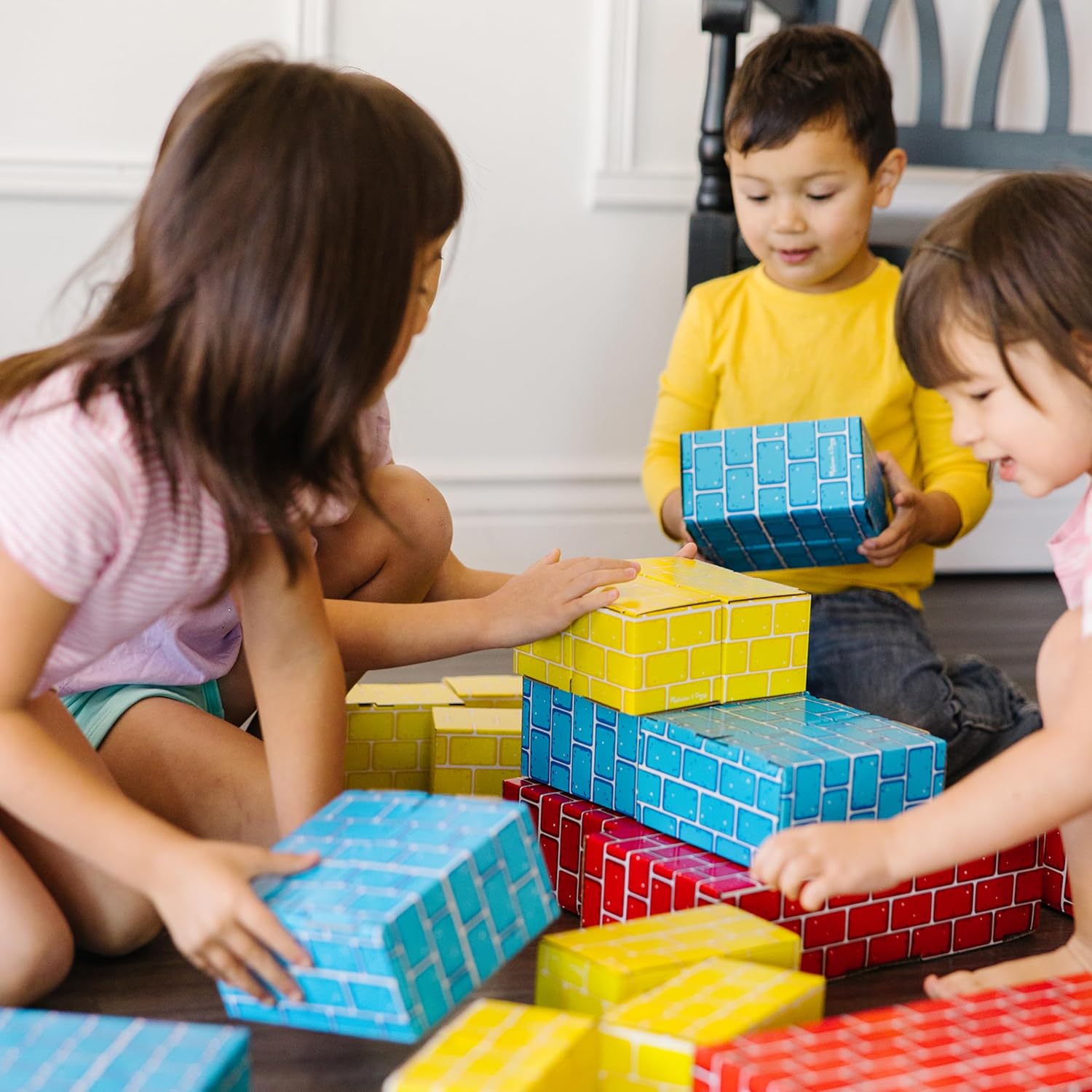 Melissa & Doug Jumbo Cardboard Blocks Building Set (40 pc) - Lightweight Building Toys and Montessori Toys for Toddlers and Preschool Learning Activities