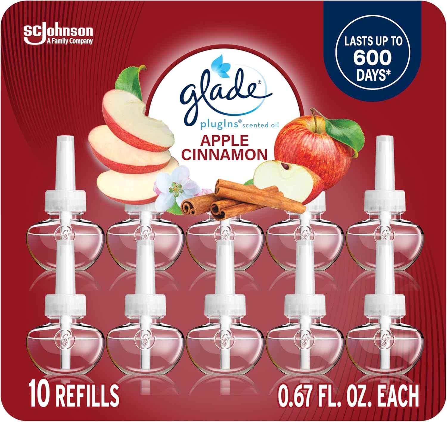 Glade PlugIns Refills Air Freshener, Scented and Essential Oils for Home and Bathroom, Hawaiian Breeze, 6.7 Fl Oz, 10 Count