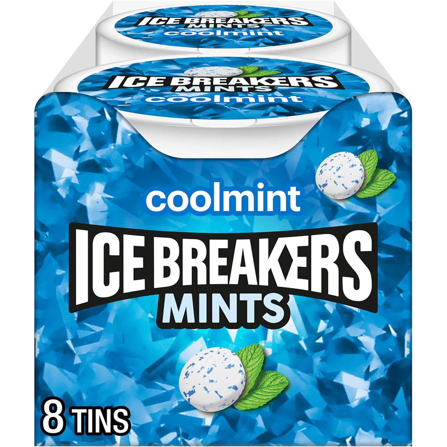 ice breakers coolmint sugar-free mints tins, 8 count, 1.5 oz each