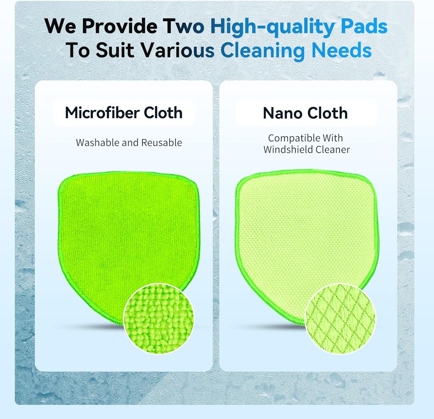 xin dell extendable windshield cleaner for car with pivot head and reusable microfiber pads