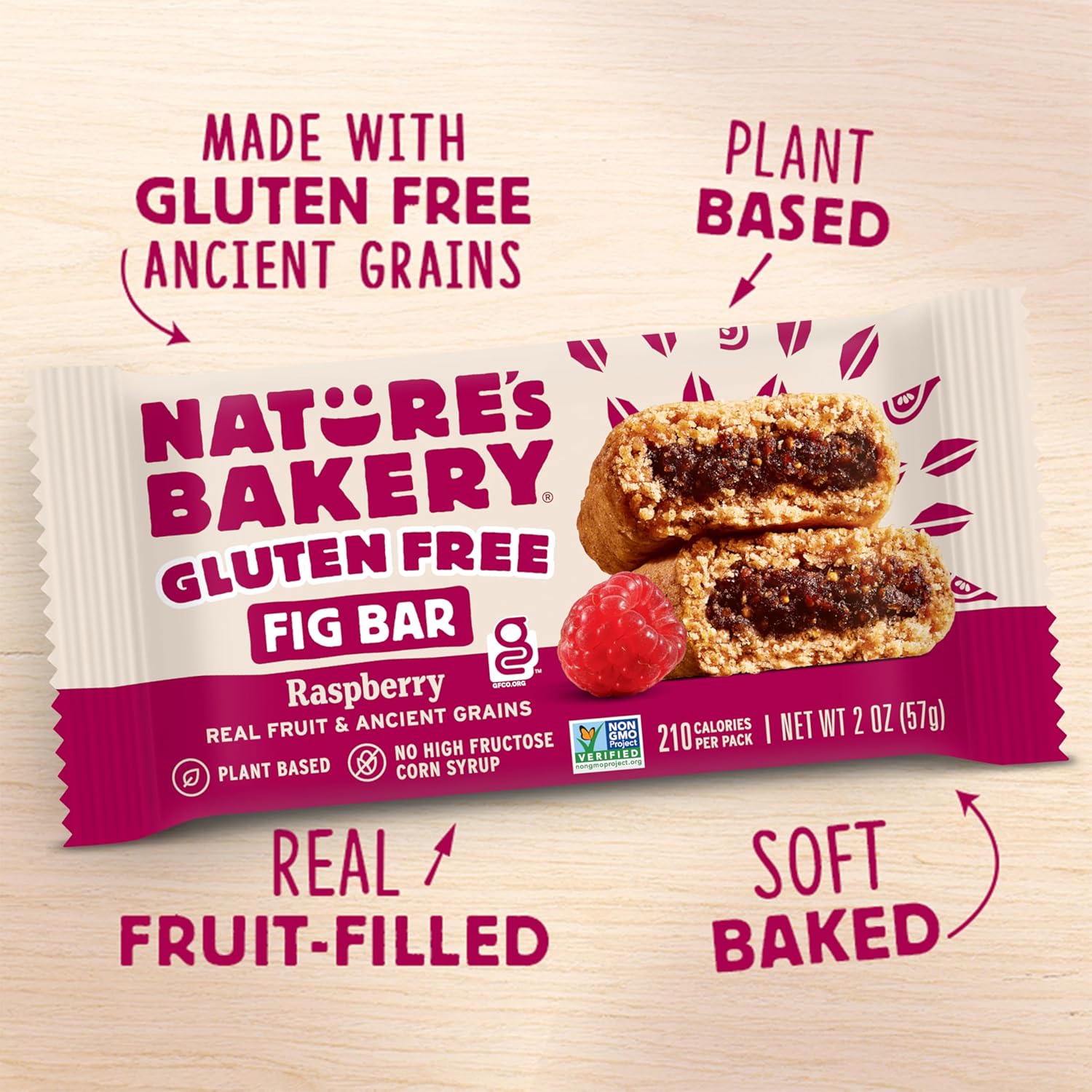 Nature's Bakery gluten-free, raspberry, fig bars, real fruit, vegan, non-gmo, snack bar, twin packs