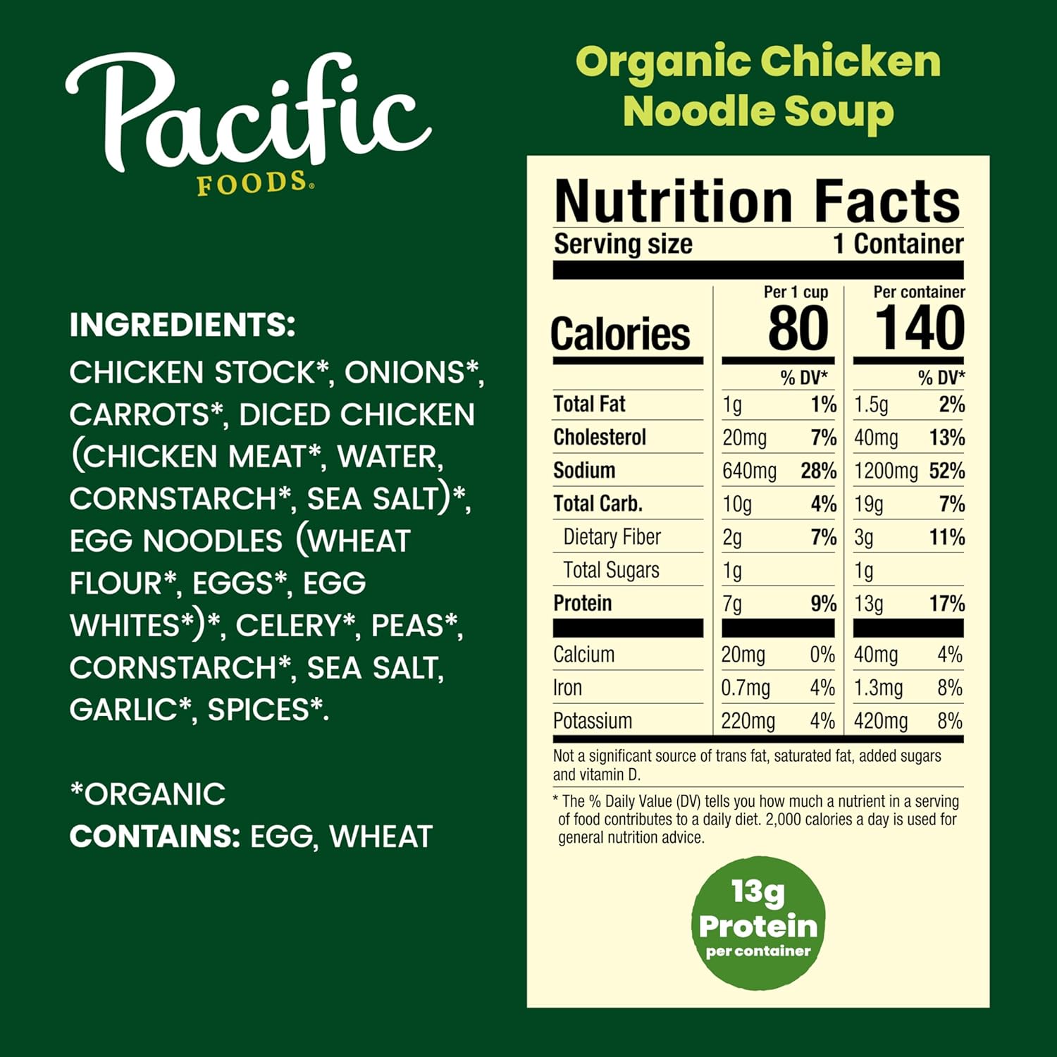 pacific foods organic soup chicken noodle 16.1 ounce gluten free
