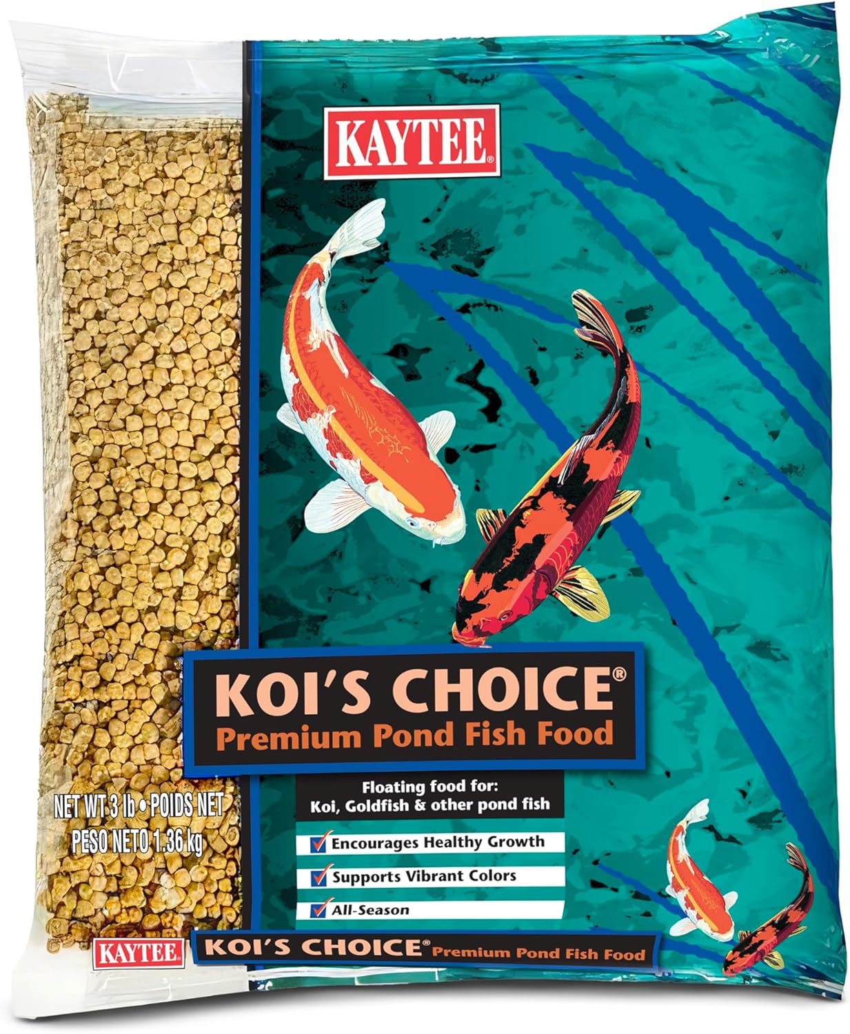 kaytee koi's choice koi floating fish food for koi goldfish and pond fish 10 pounds