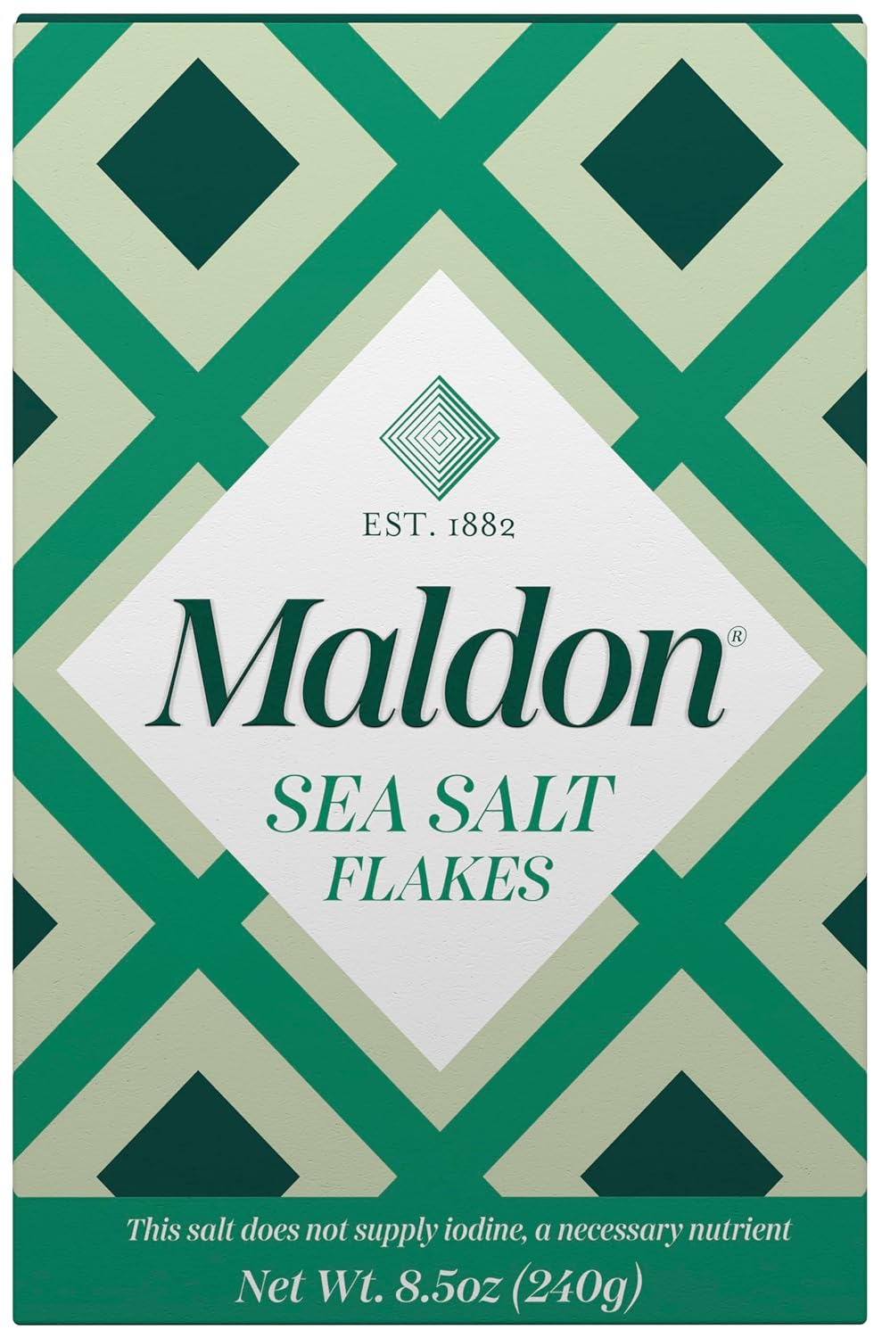 Maldon Sea Salt Flakes 8.5 oz (240 g) pyramid shaped gourmet salt perfect for various dishes