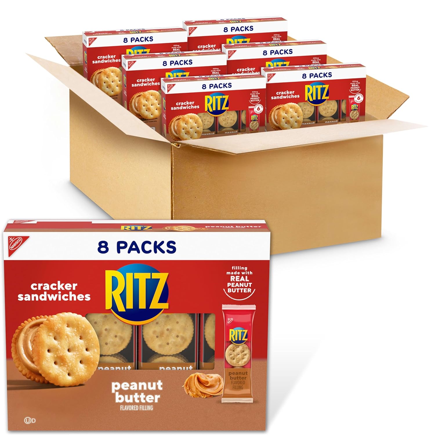 ritz peanut butter sandwich crackers lunch snacks 48 pack bulk