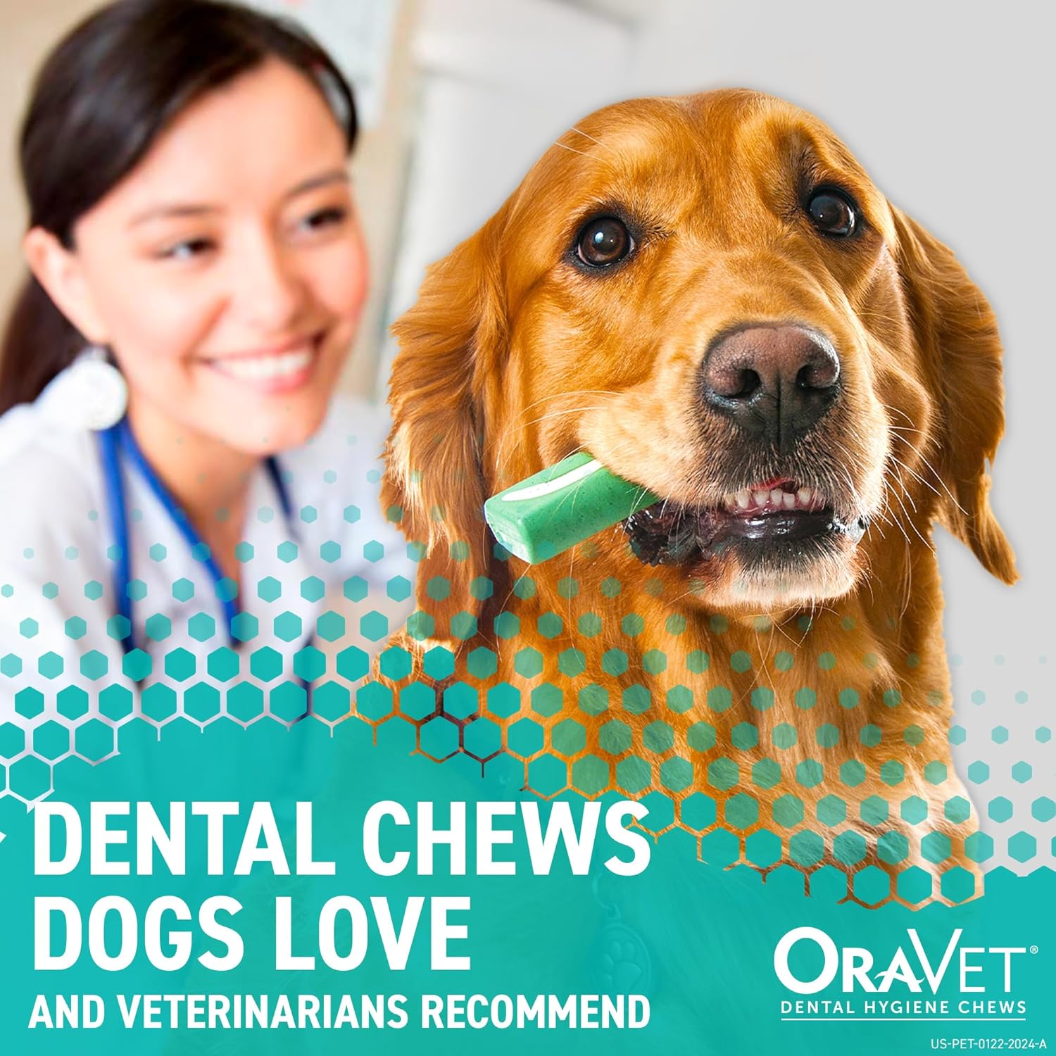oravet dental chews for medium dogs 25-50 lbs purple pouch 30 count