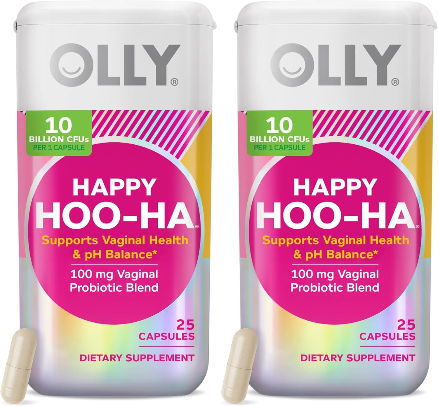olly happy hoo-ha capsules 10 billion cfu probiotic for women gluten free 25 count
