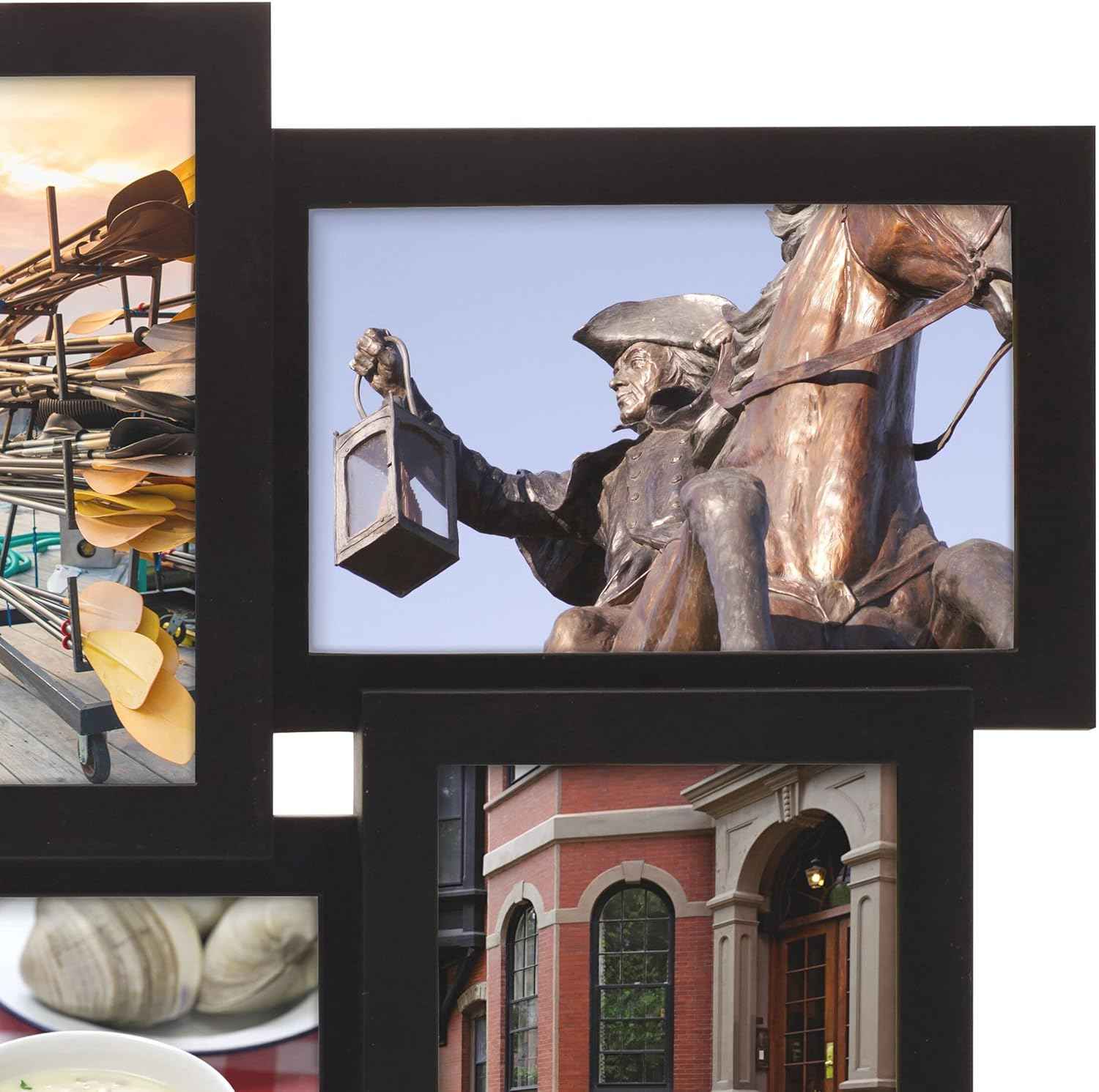 Melannco 18x23 Inch Black Collage Picture Frame - Multi-photo Frame with 12 Openings - Six 6x4 and Six 4x6 Slots - Wall Mounted Gallery Frame for Family Photos - Home Decor Multi-picture Frame