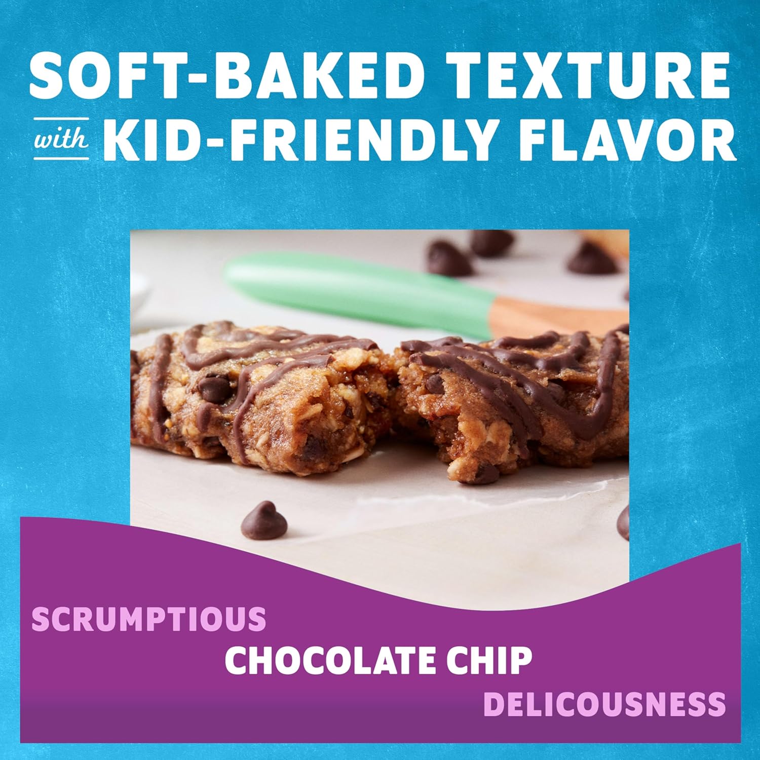 non-gmo usda organic chocolate chip soft-baked granola bars 18-pack 12g whole grains