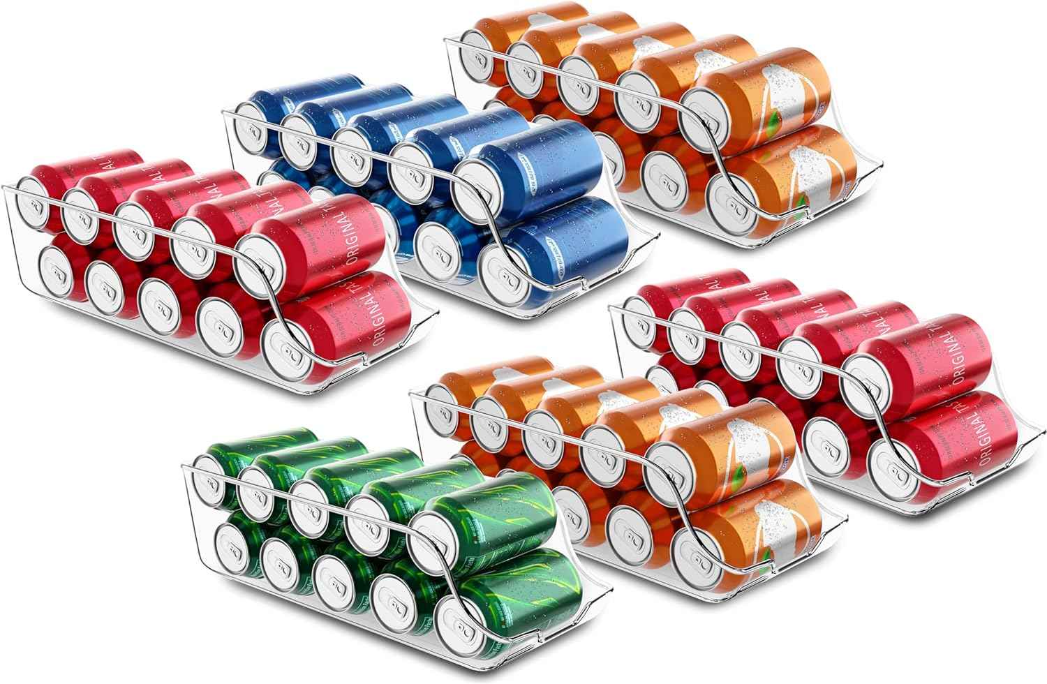 Utopia Kitchen Soda Can Organizer and Dispenser for Refrigerator/Pantry - Durable Can Storage Organizer Fridge & Kitchen Organization - (Clear, Set of 2)