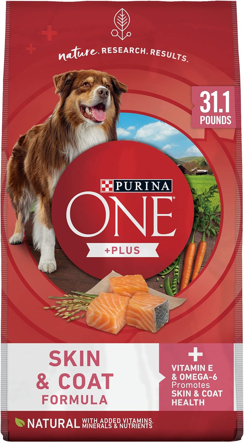purina one natural sensitive stomach dry dog food plus skin & coat formula salmon 31.1 lb bag