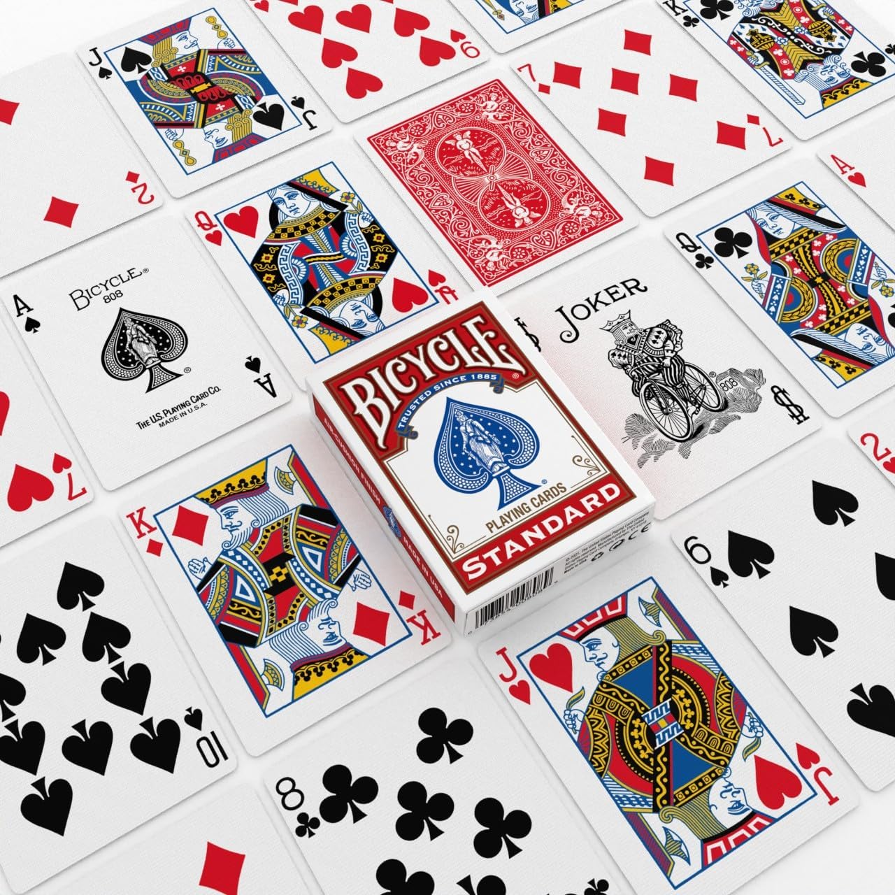 Bicycle Standard Playing Cards, Standard Poker Size Deck of Cards, Red & Blue (2 Pack), Classic Cards for Poker, Blackjack, Family Game Night & Card Games, Fun for All Ages