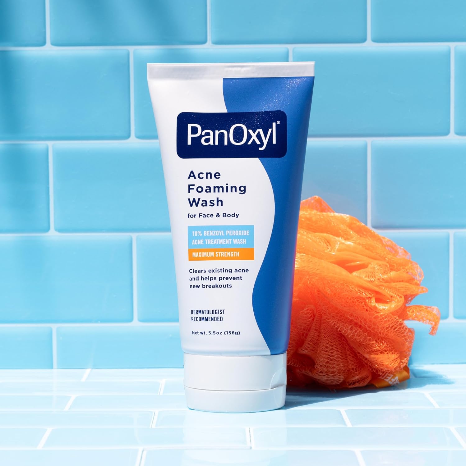 PanOxyl acne foaming wash, 10% benzoyl peroxide maximum strength, antimicrobial, 5.5 oz