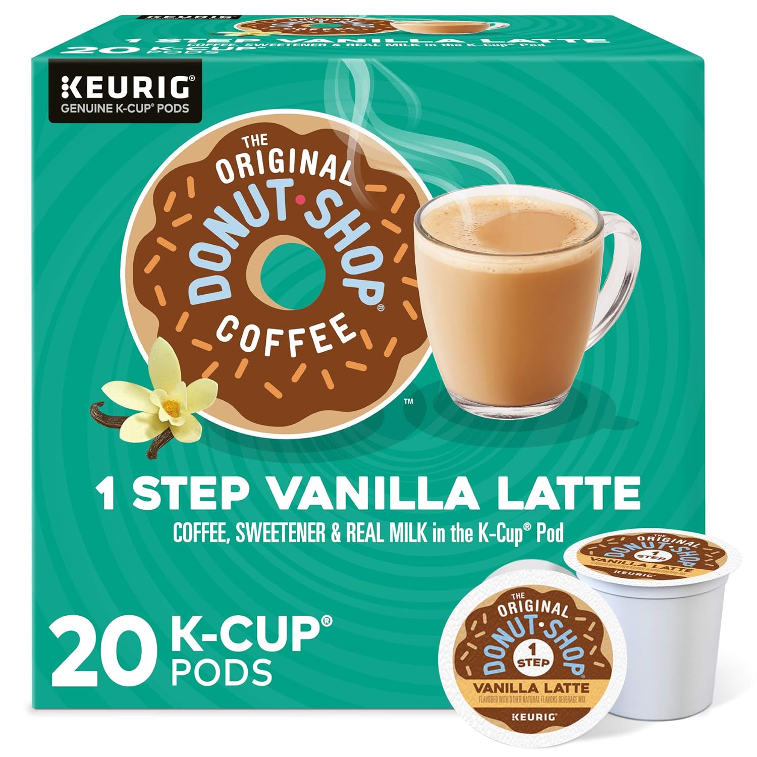 Original Donut Shop Vanilla Latte Single-Serve Keurig K-Cup Pods 20 Count