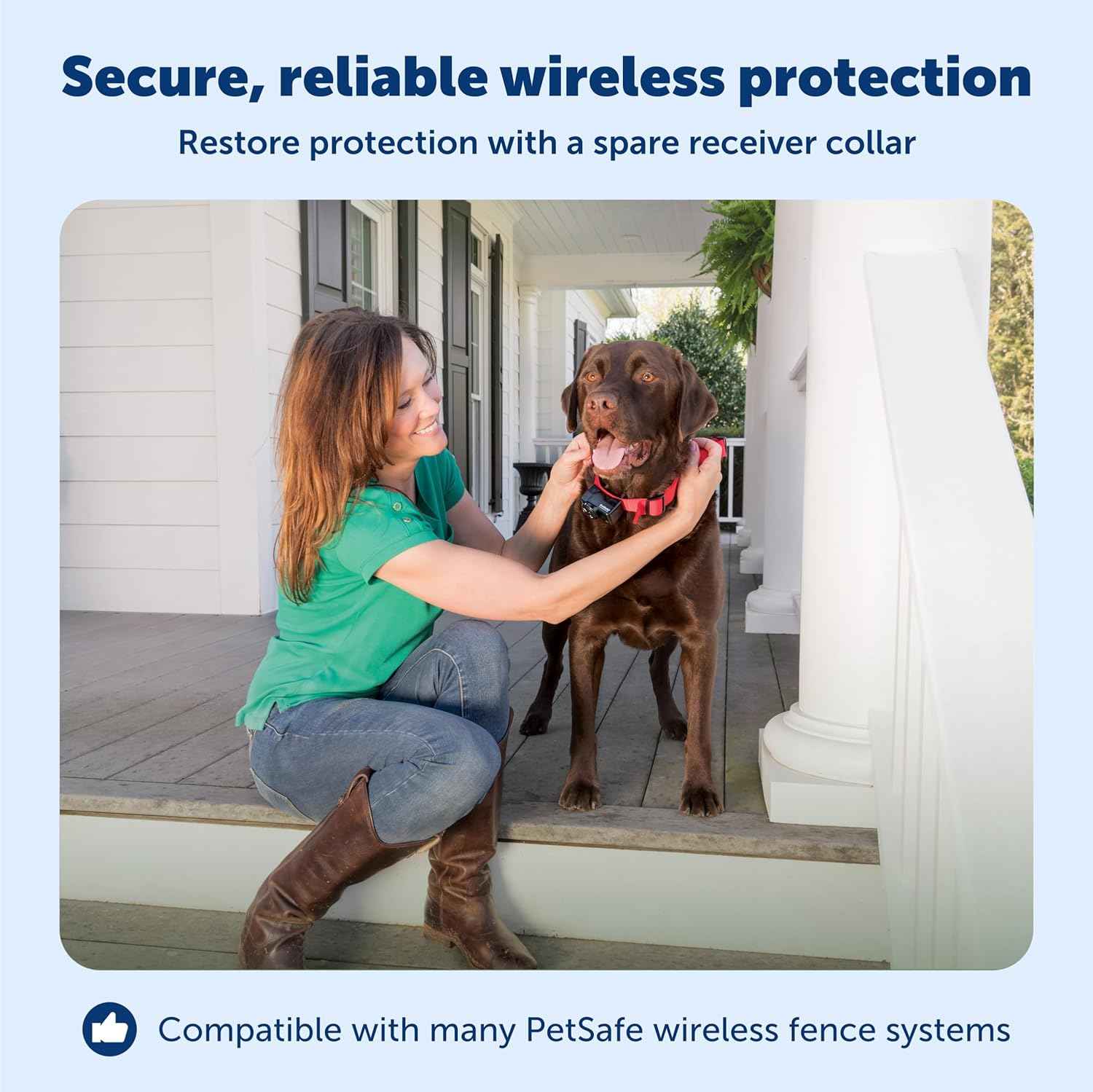 PetSafe Wireless Pet Containment System Receiver Collar - Battery-Operated & Waterproof - Adjustable Receiver Collar with 5 Correction Levels - for Dogs 5lb+