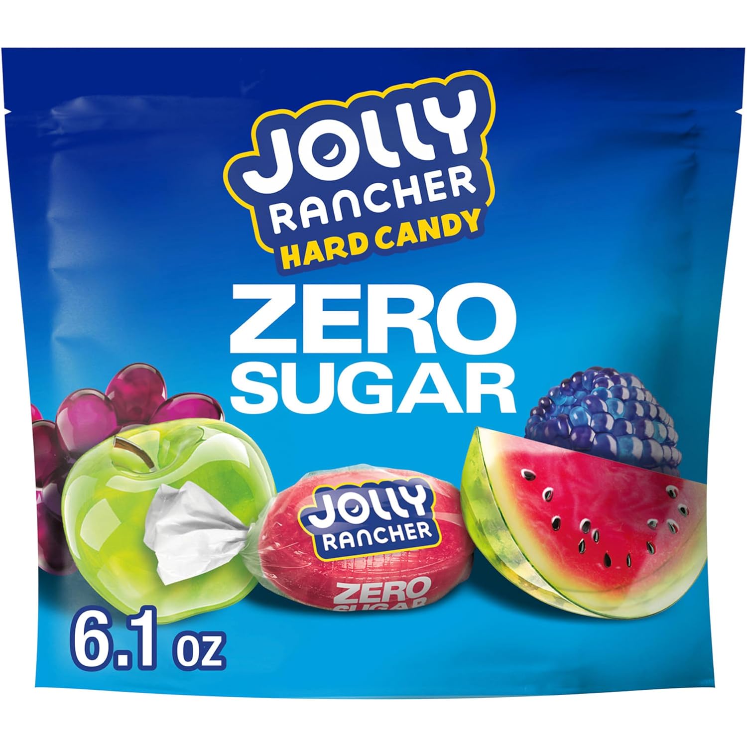 Jolly Rancher zero sugar assorted fruit flavored hard candy 6.1 oz bag